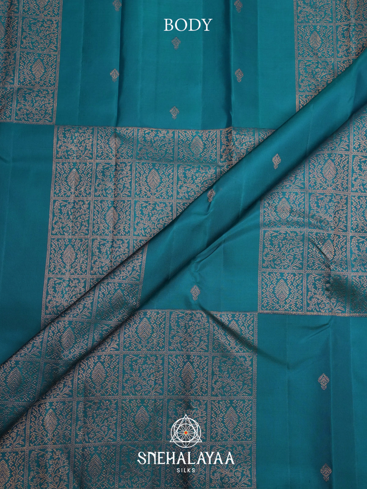 Peacock Blue Kanjivaram Silk Saree