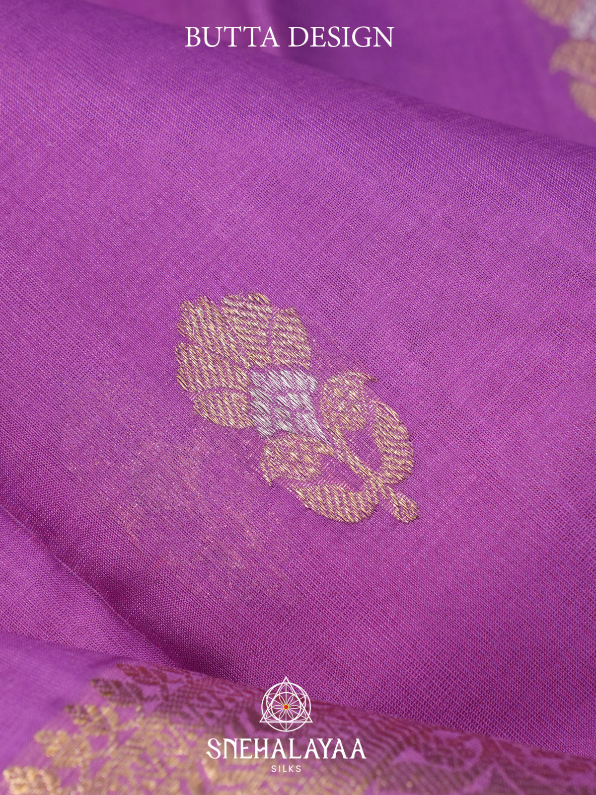 Violet Kanchi Kora Silk Saree with Zari Border