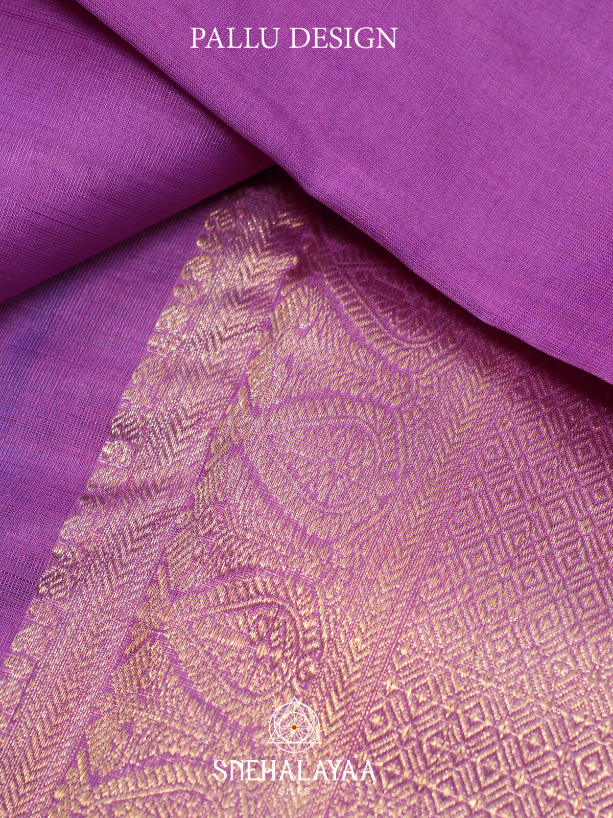 Violet Kanchi Kora Silk Saree with Zari Border