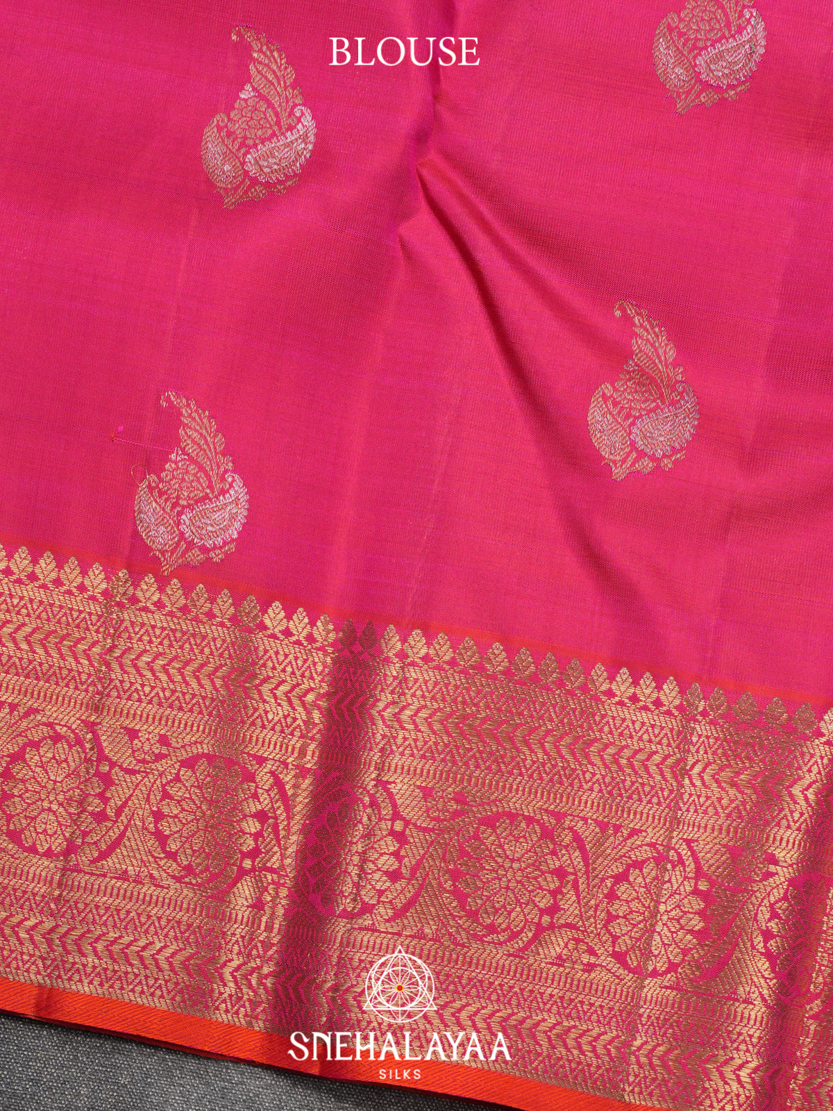 Violet Kanchi Kora Silk Saree with Zari Border