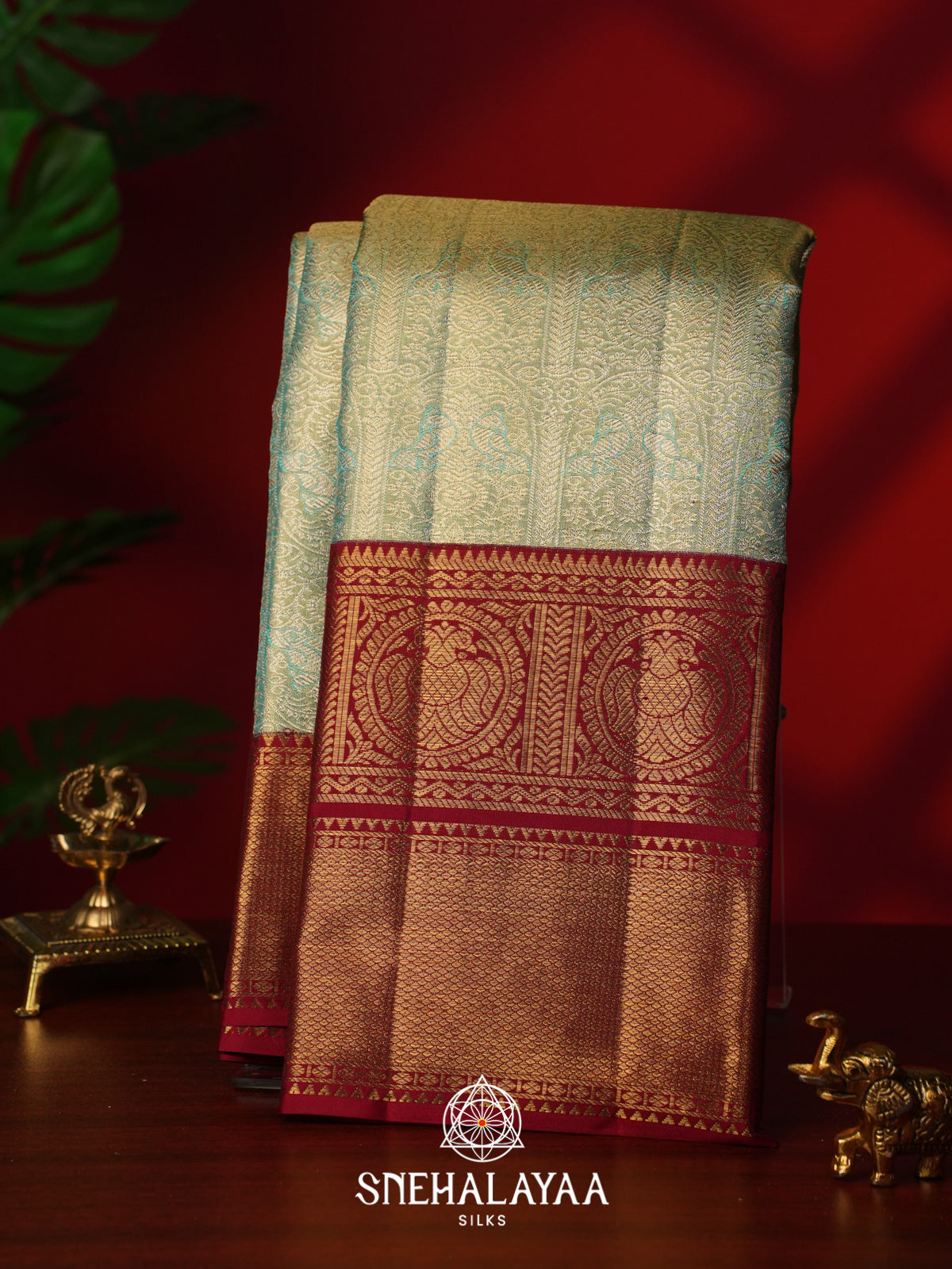 Pale Green Kanjivaram Silk Saree