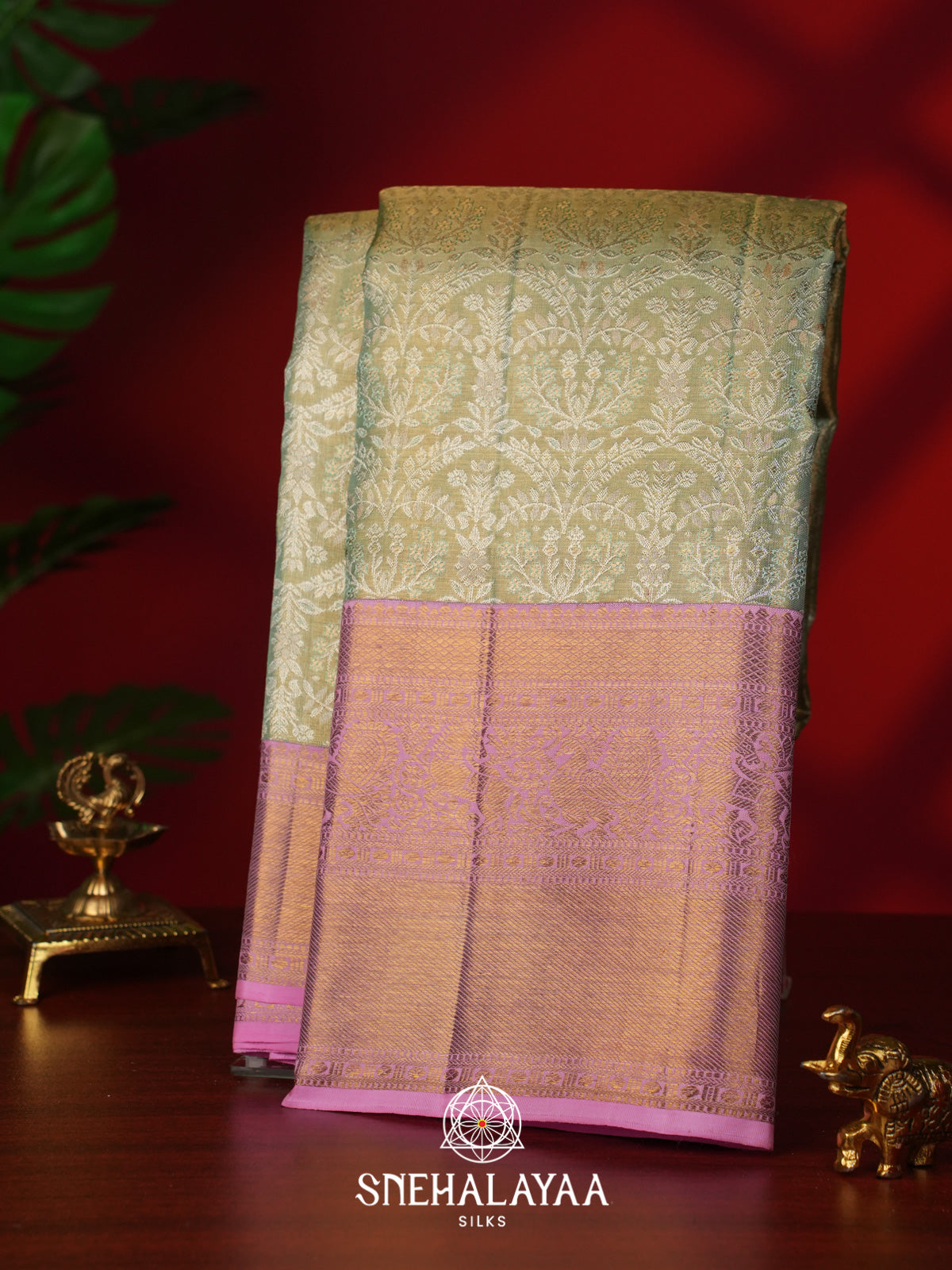 Pale Green Kanjivaram Silk Saree