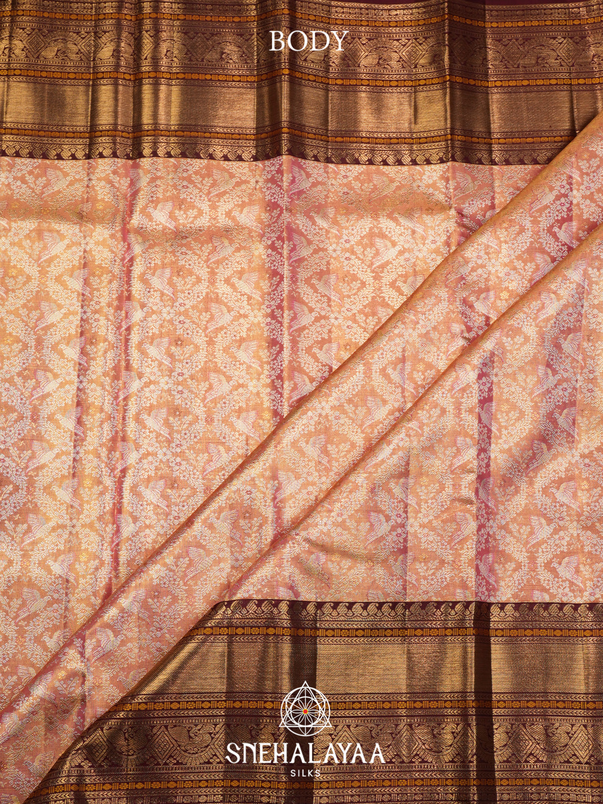 Peach Kanjivaram Silk Saree