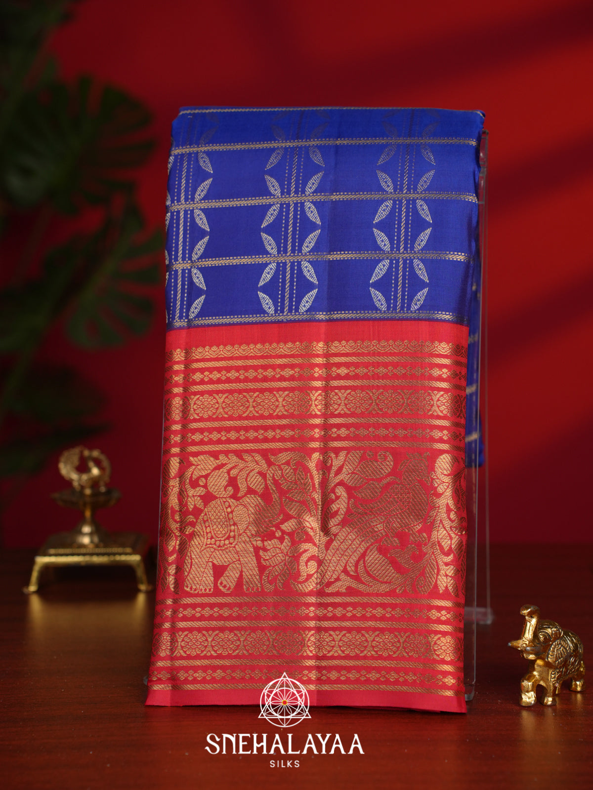 Ink Blue Kanjivaram Silk Saree