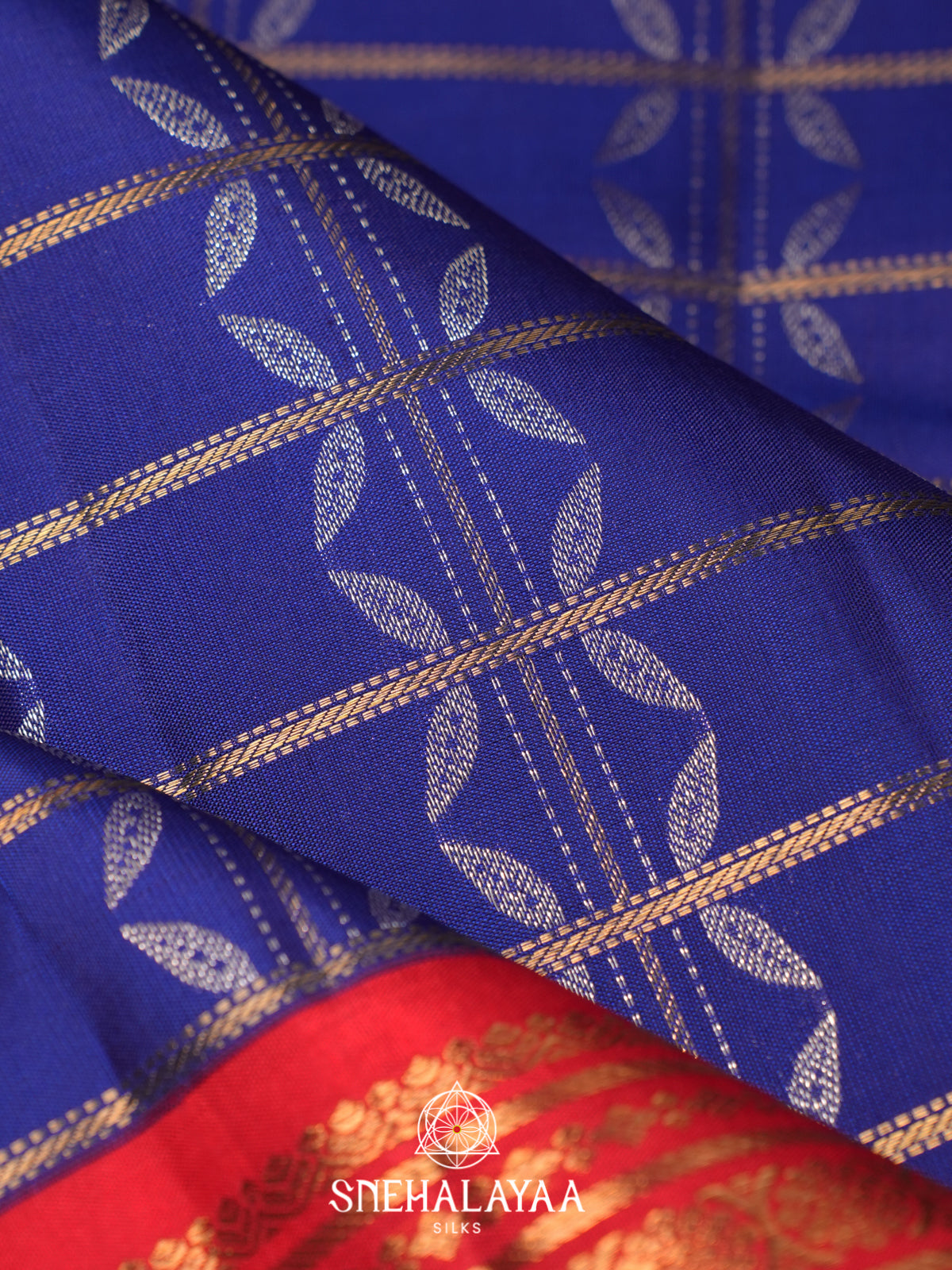 Ink Blue Kanjivaram Silk Saree