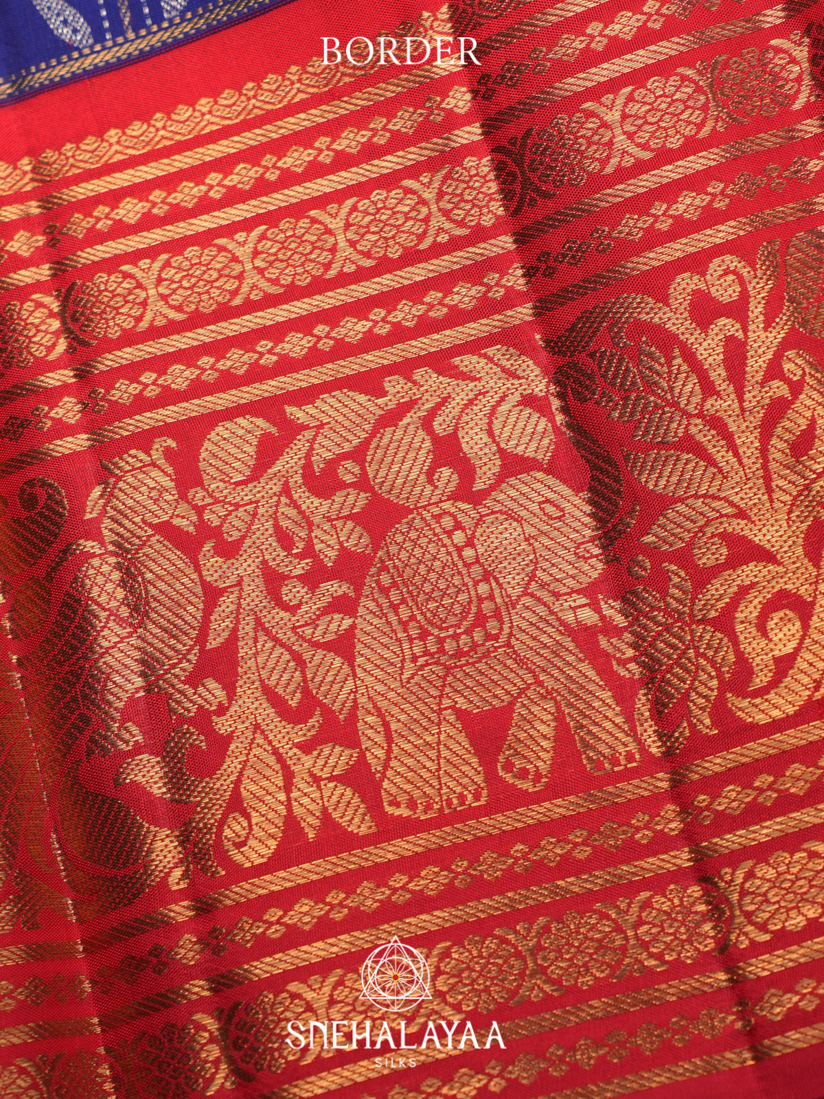 Ink Blue Kanjivaram Silk Saree