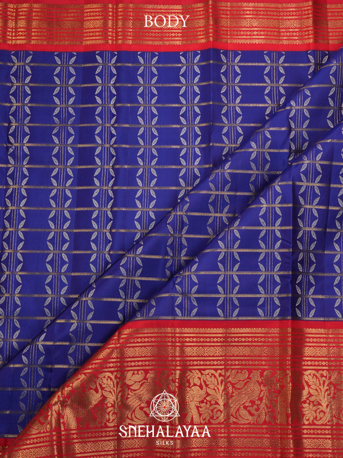 Ink Blue Kanjivaram Silk Saree