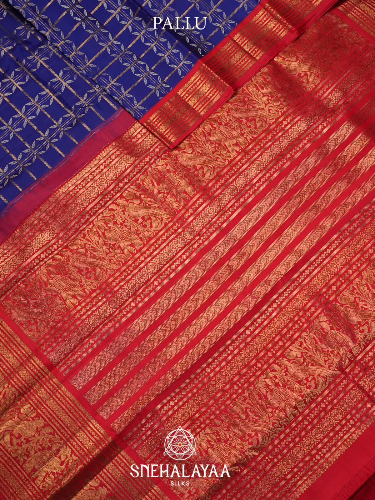 Ink Blue Kanjivaram Silk Saree