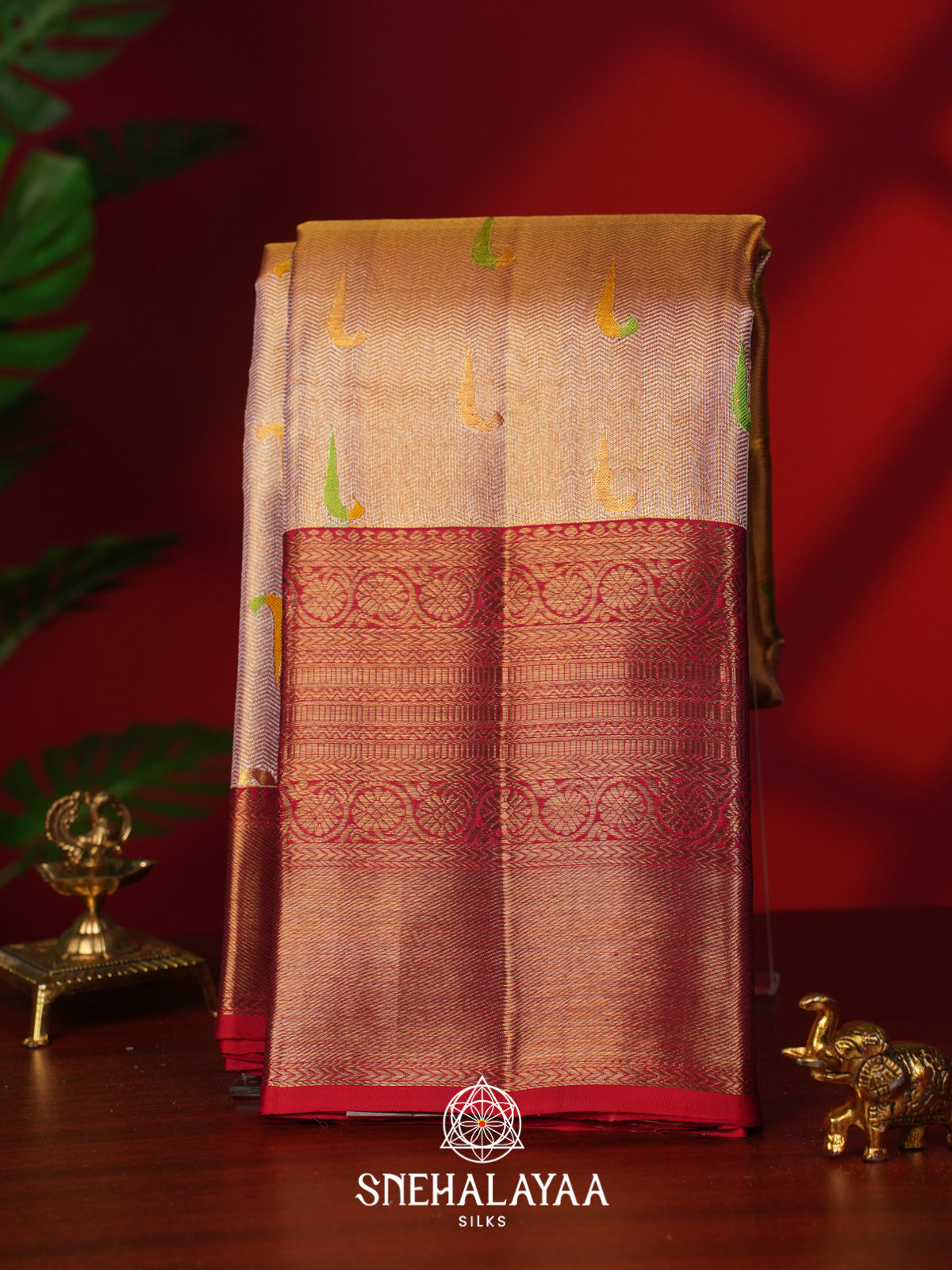 Peach Kanjivaram Silk Saree