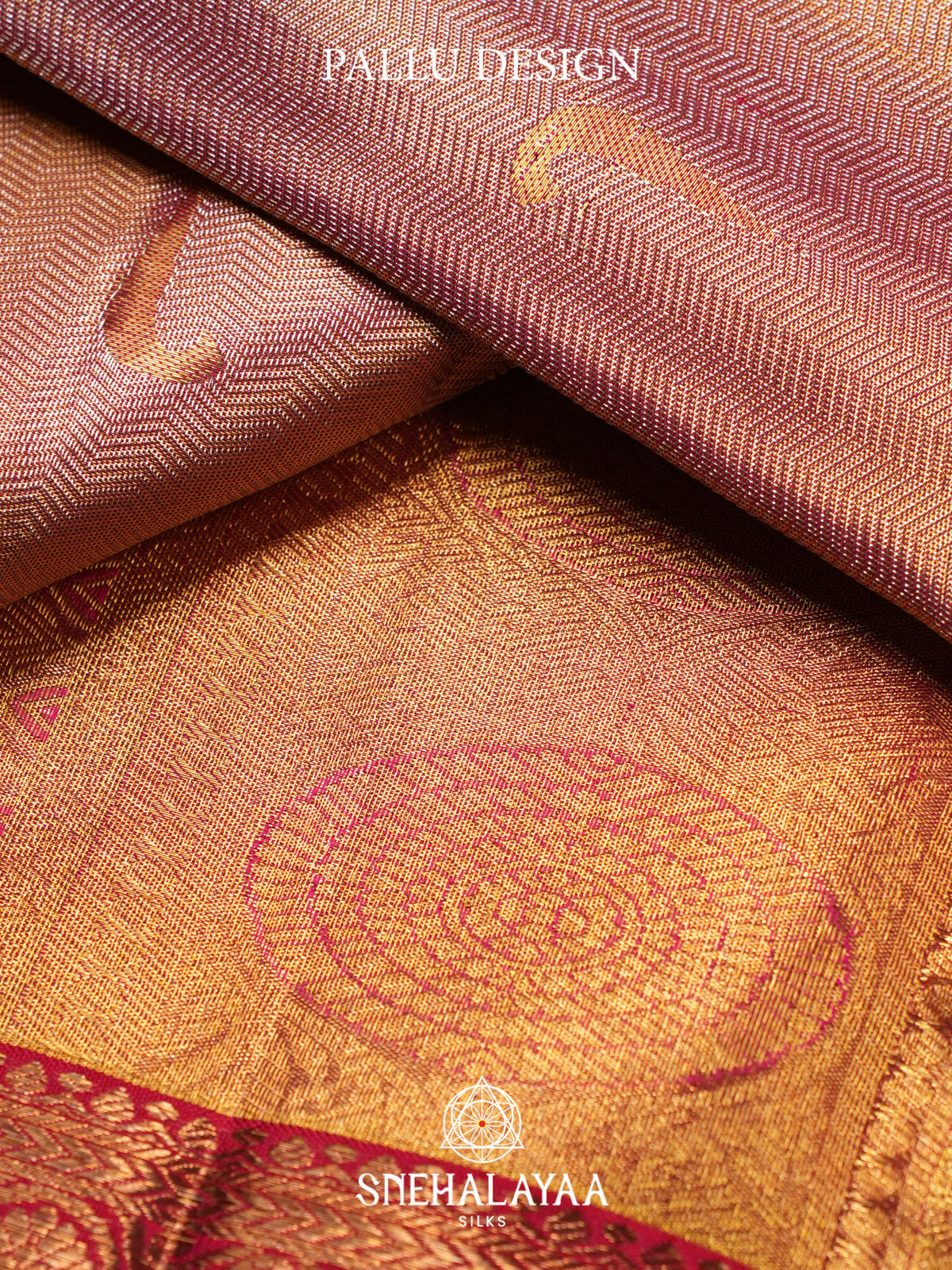 Peach Kanjivaram Silk Saree