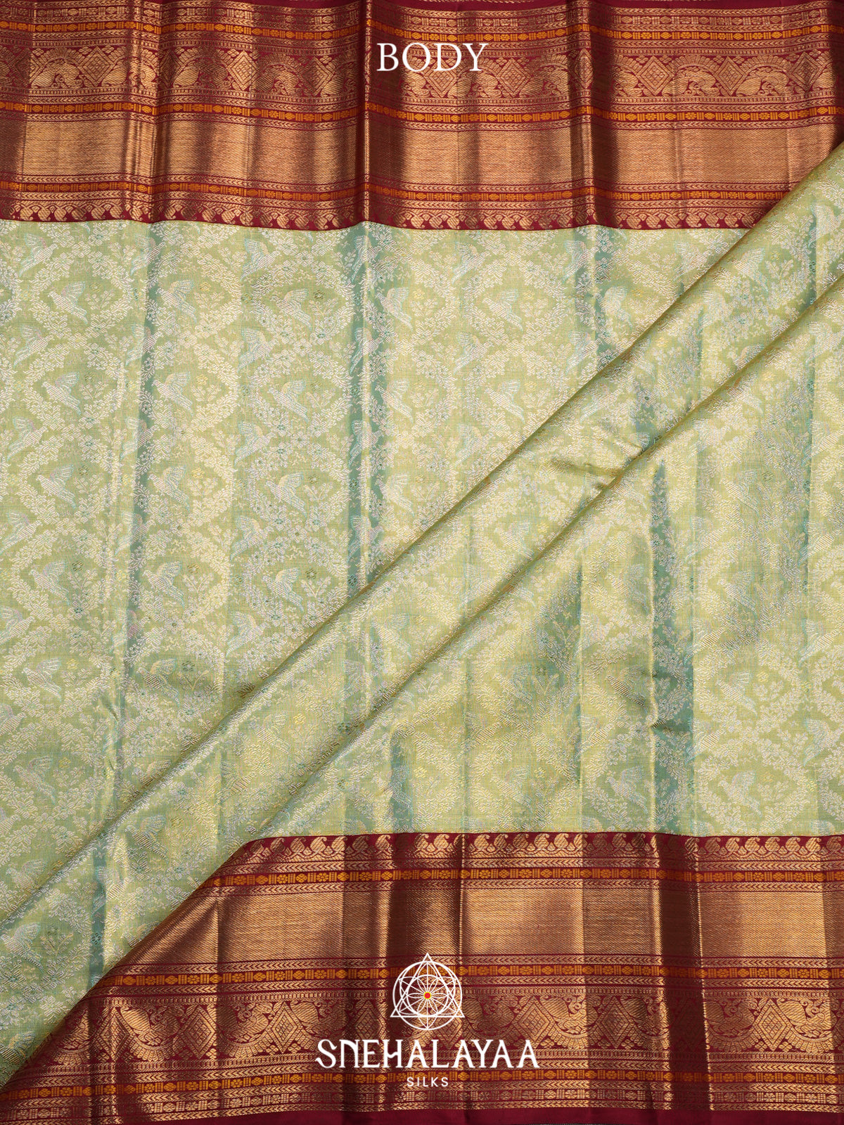 Pista Green Kanjivaram Silk Saree