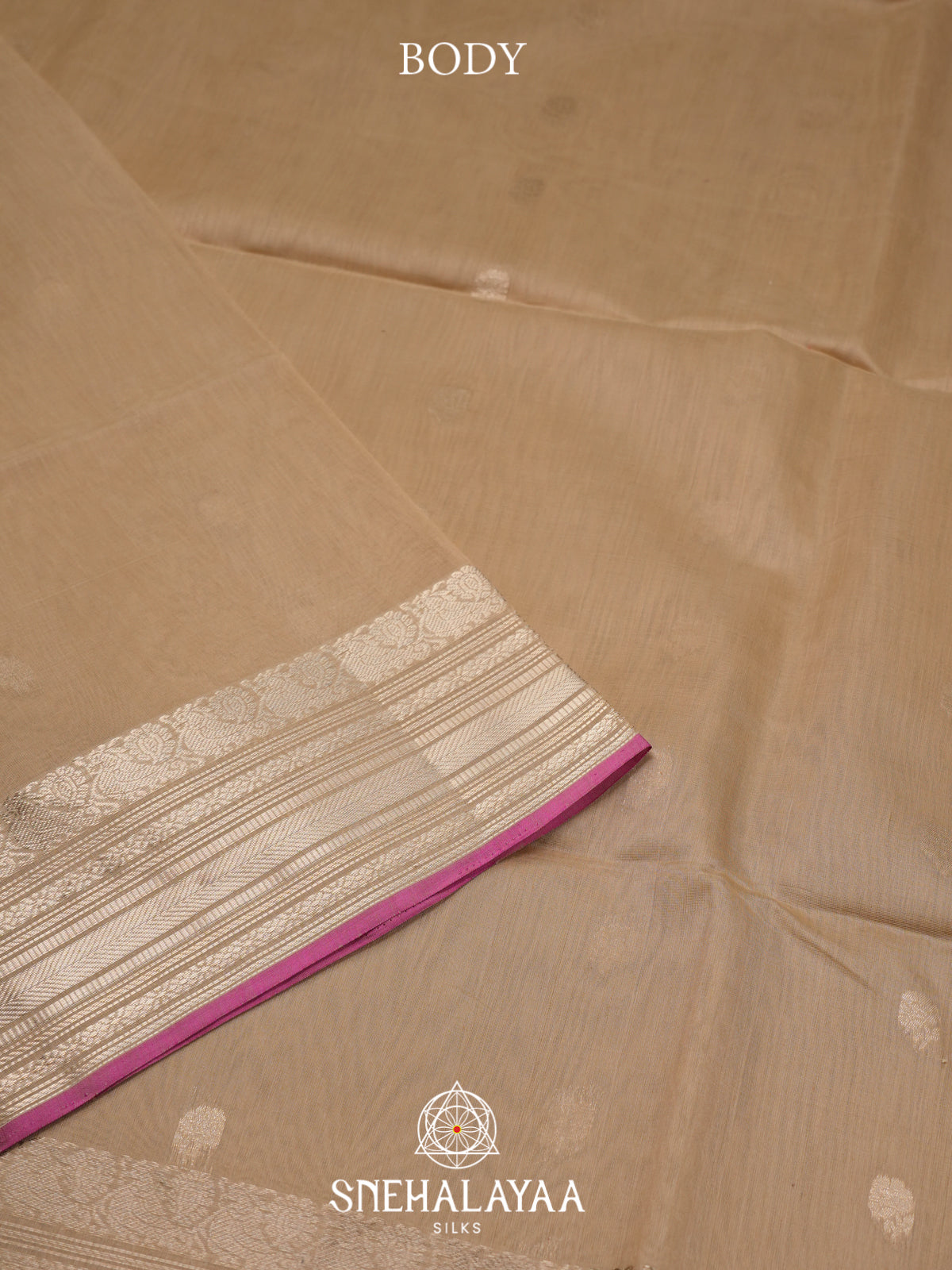 Beige Kora Silk Cotton Saree