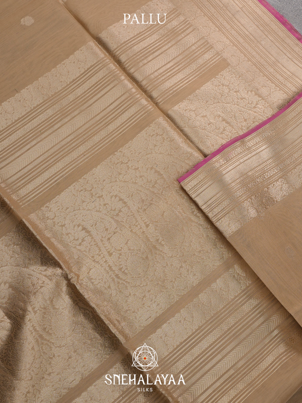Beige Kora Silk Cotton Saree
