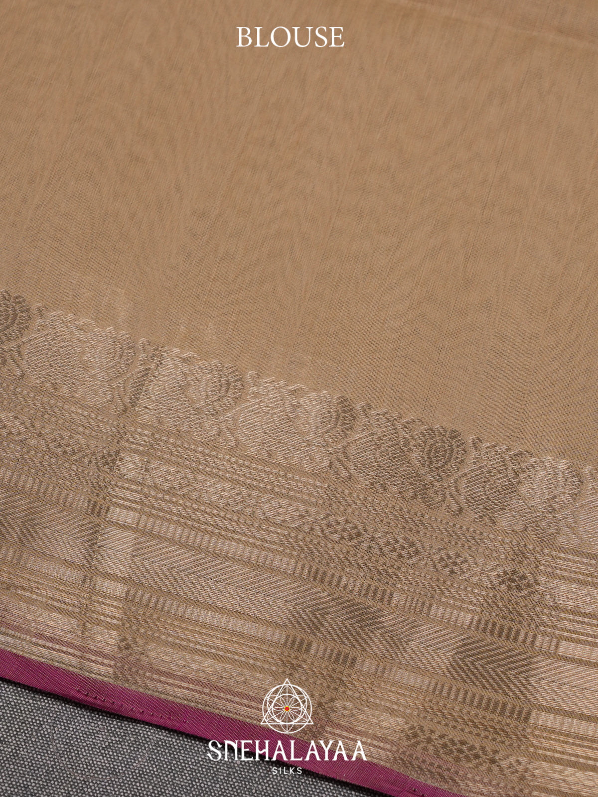 Beige Kora Silk Cotton Saree