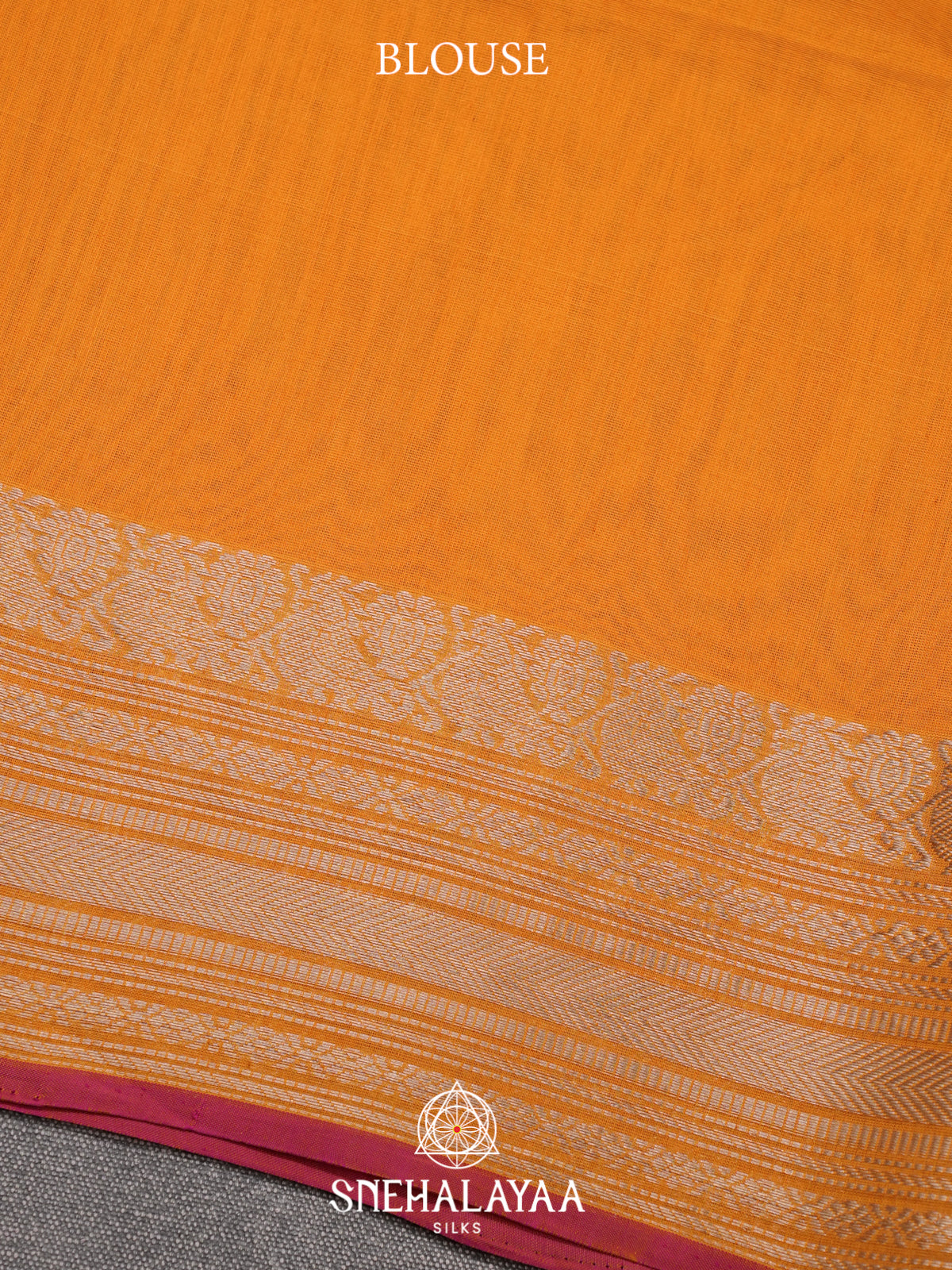 Mustard Kora Silk Cotton Saree