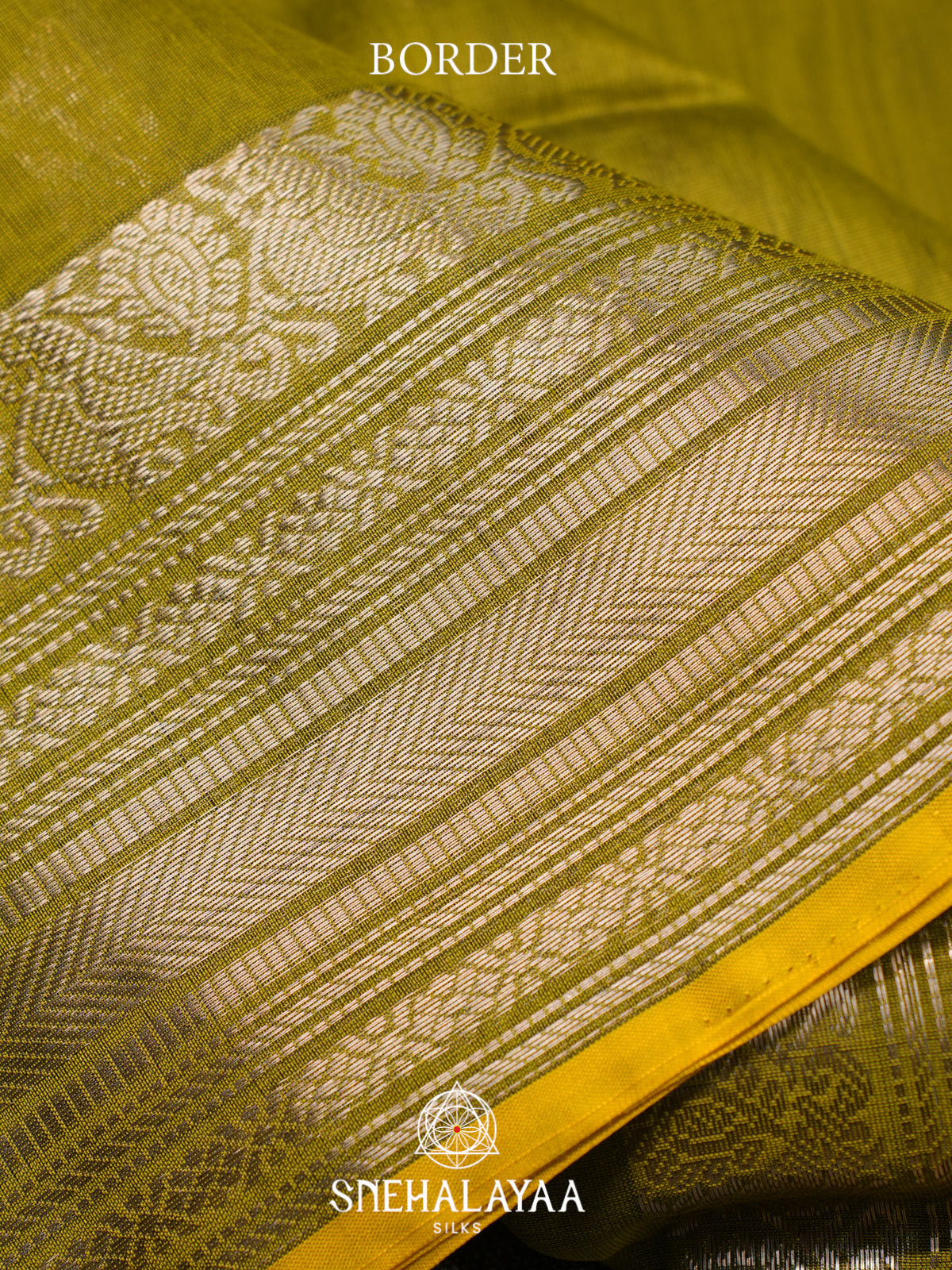 Mehendi Green Kora Silk Cotton Saree