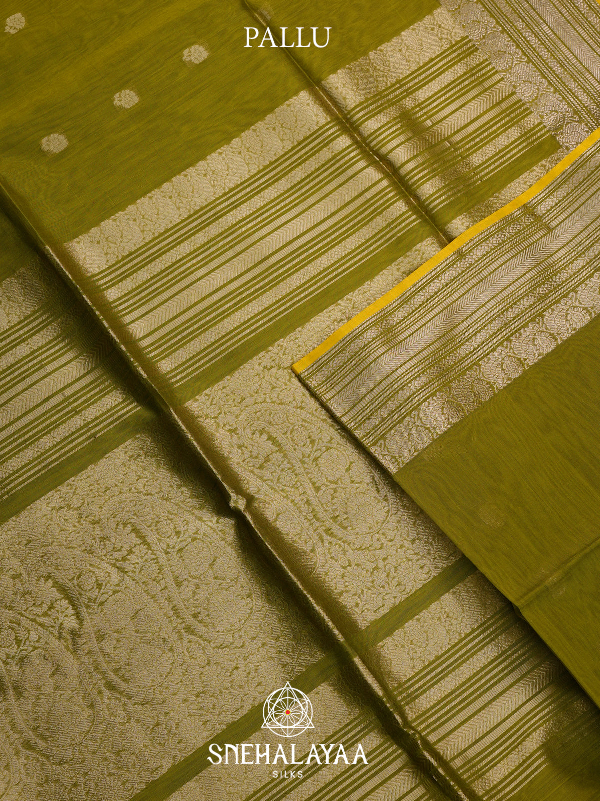 Mehendi Green Kora Silk Cotton Saree