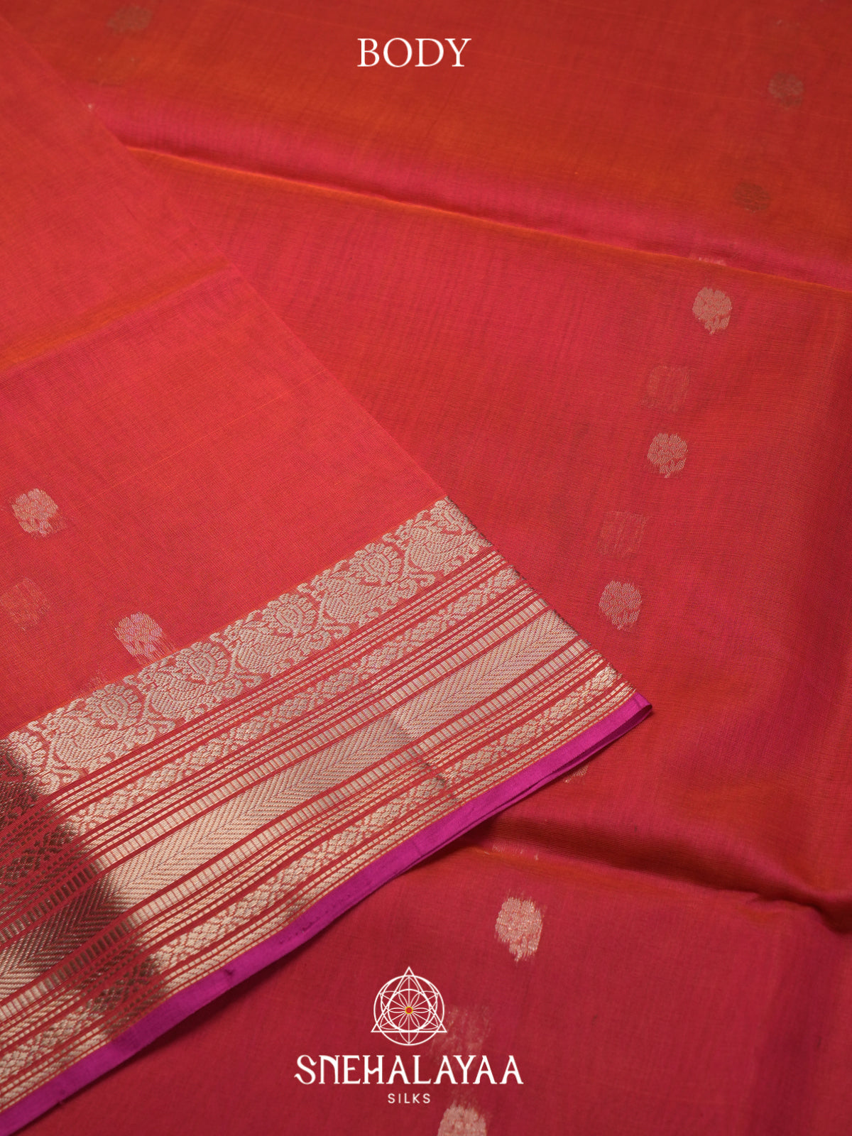 Red Kora Silk Cotton Saree
