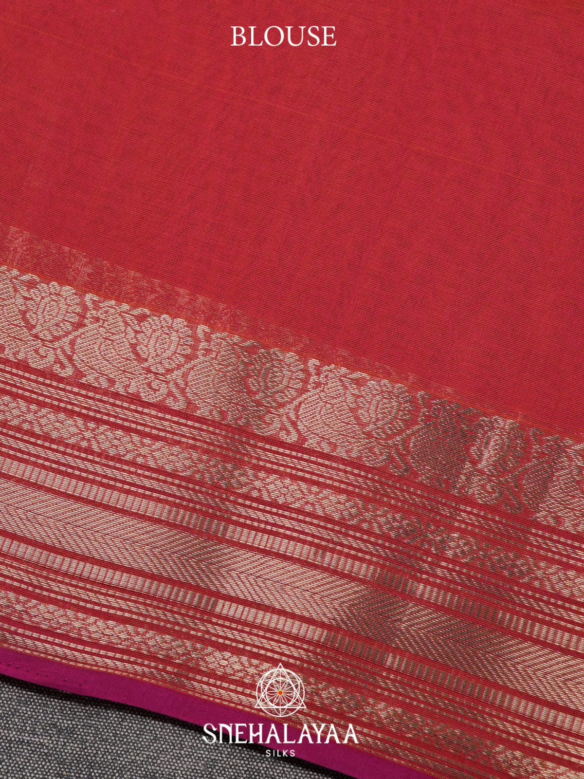 Red Kora Silk Cotton Saree