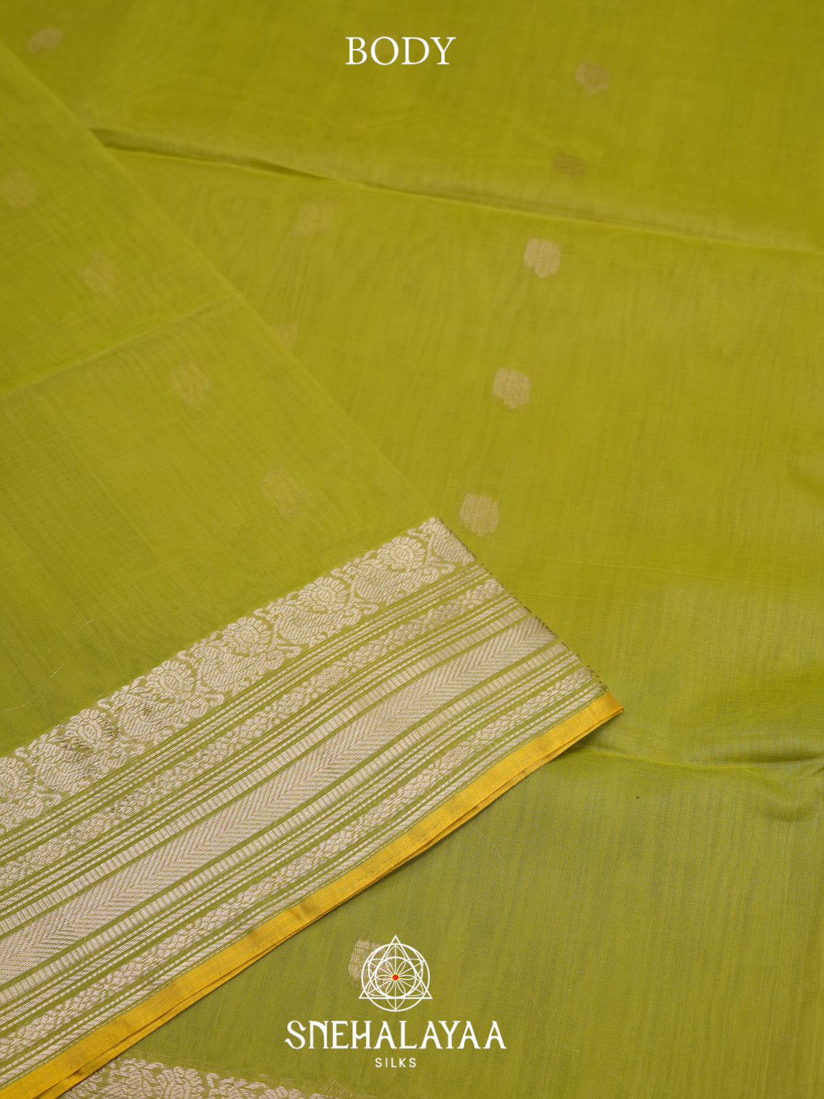Lime Green Kora Silk Cotton Saree