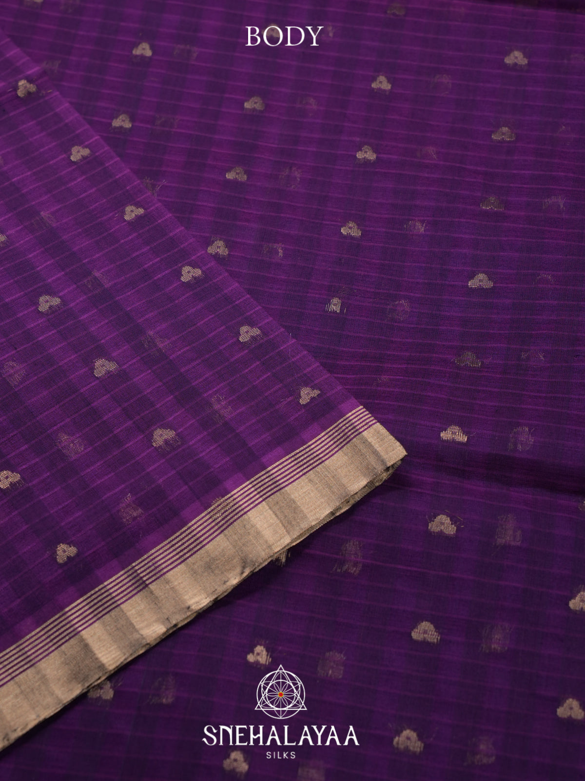 Purple Kora Silk Cotton Saree