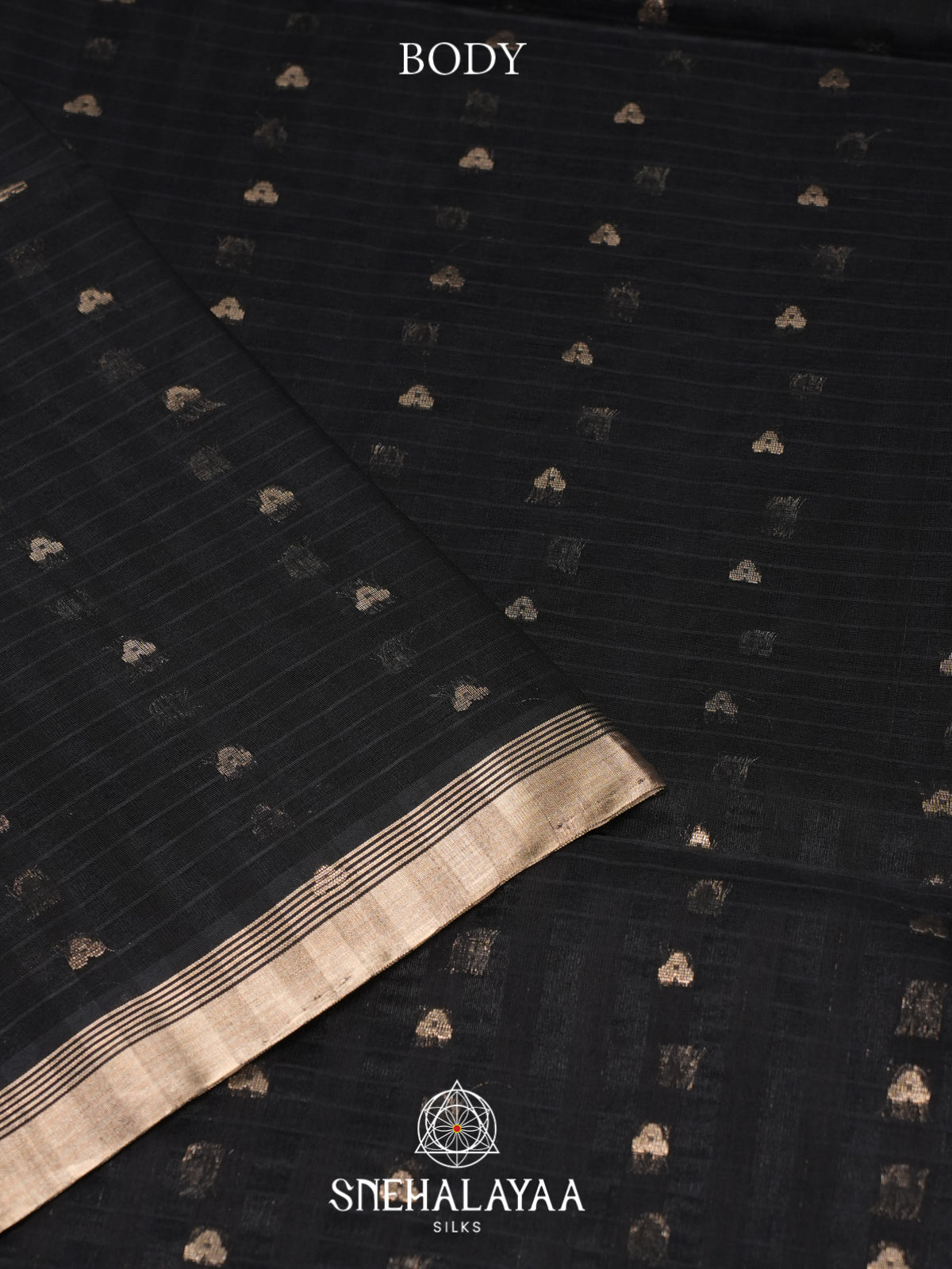 Black Kora Silk Cotton Saree