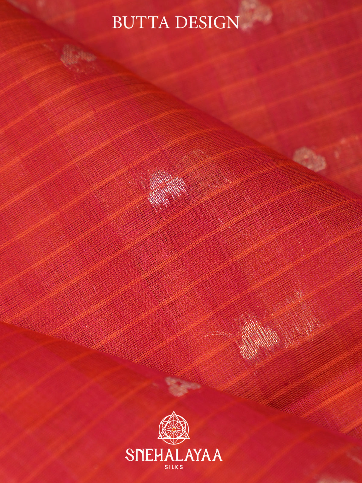 Vermilion Red Kora Silk Cotton Saree