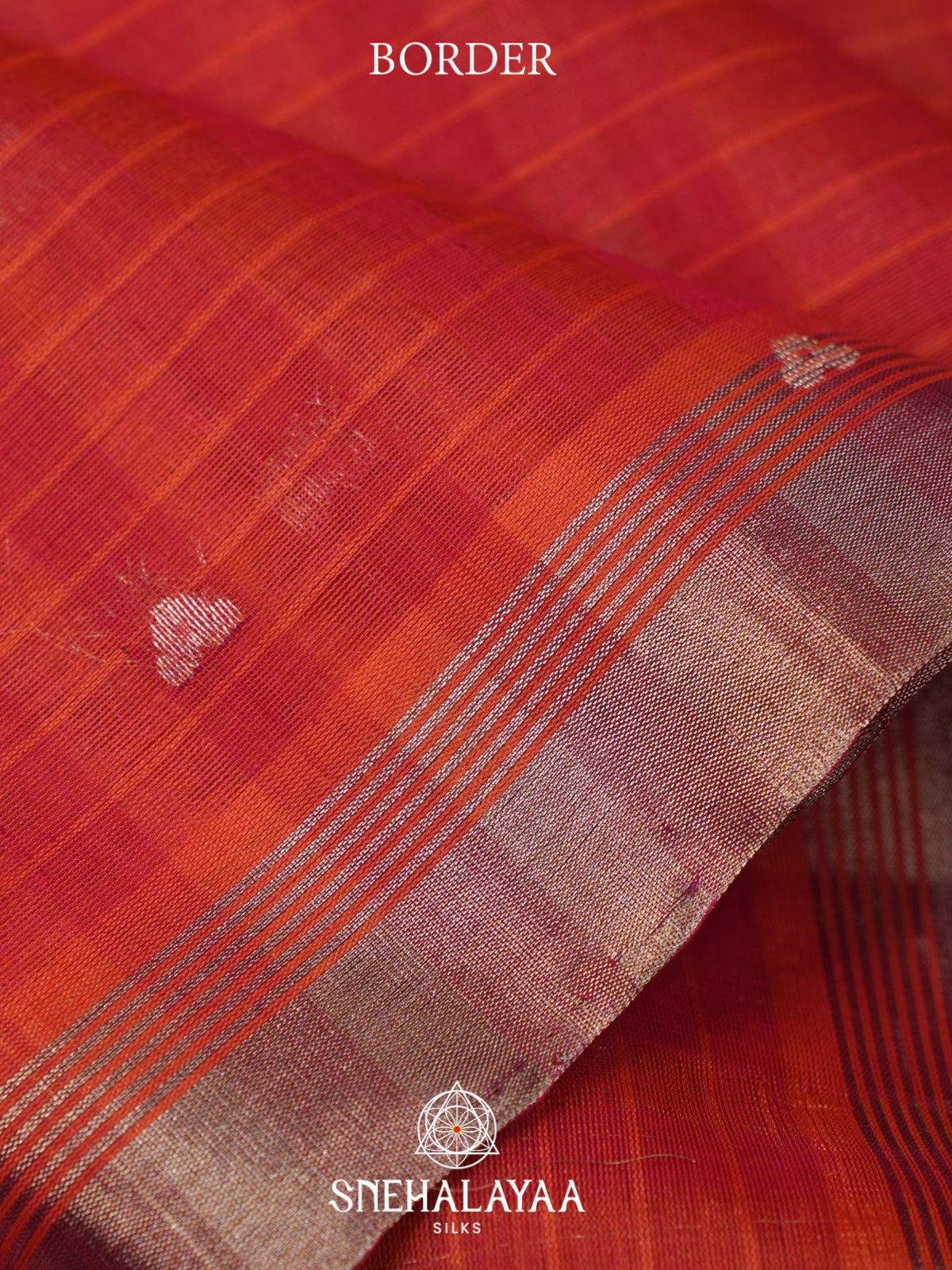Vermilion Red Kora Silk Cotton Saree