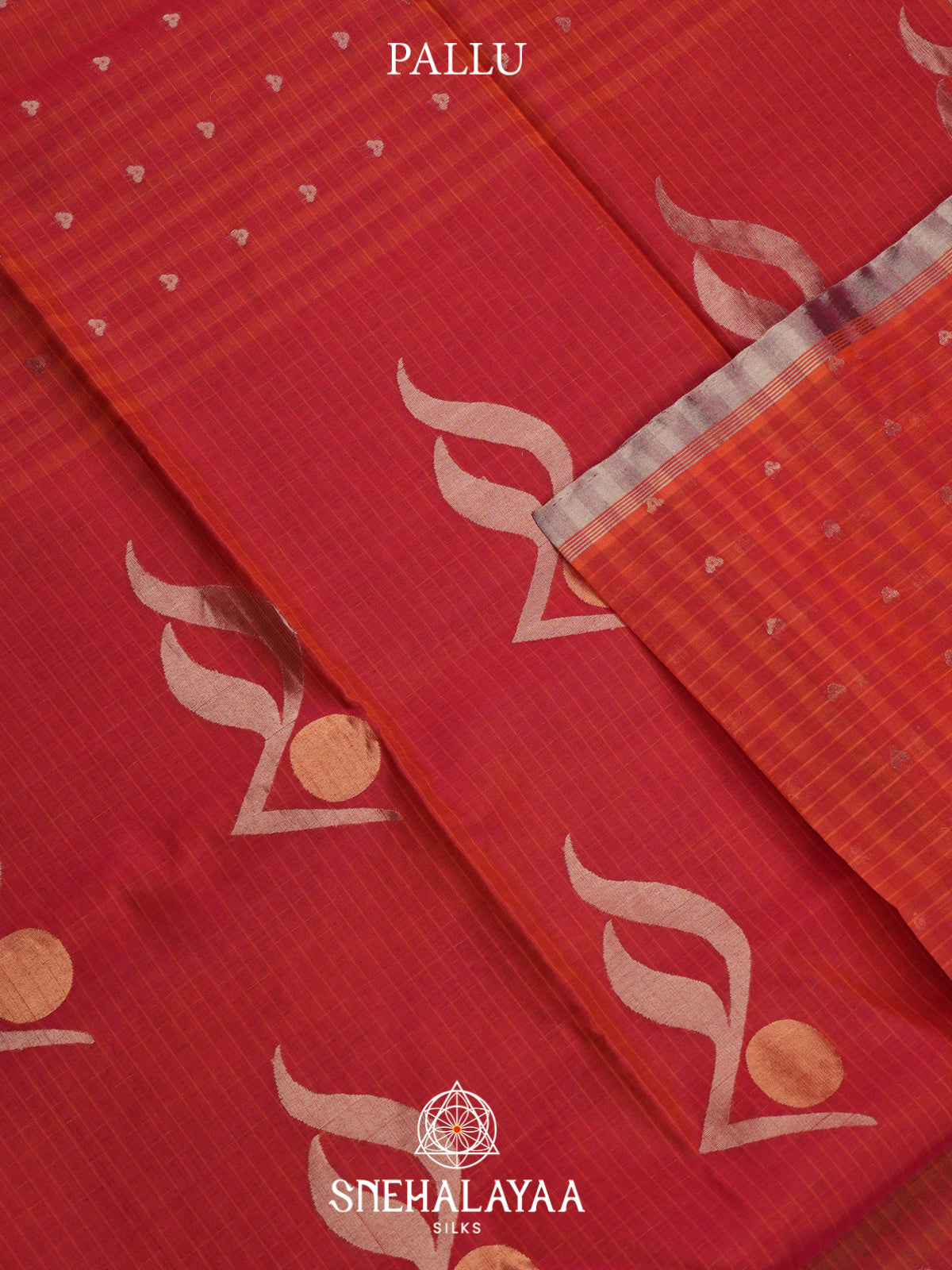 Vermilion Red Kora Silk Cotton Saree