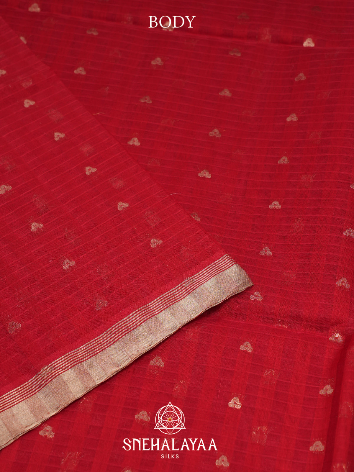 Red Kora Silk Cotton Saree