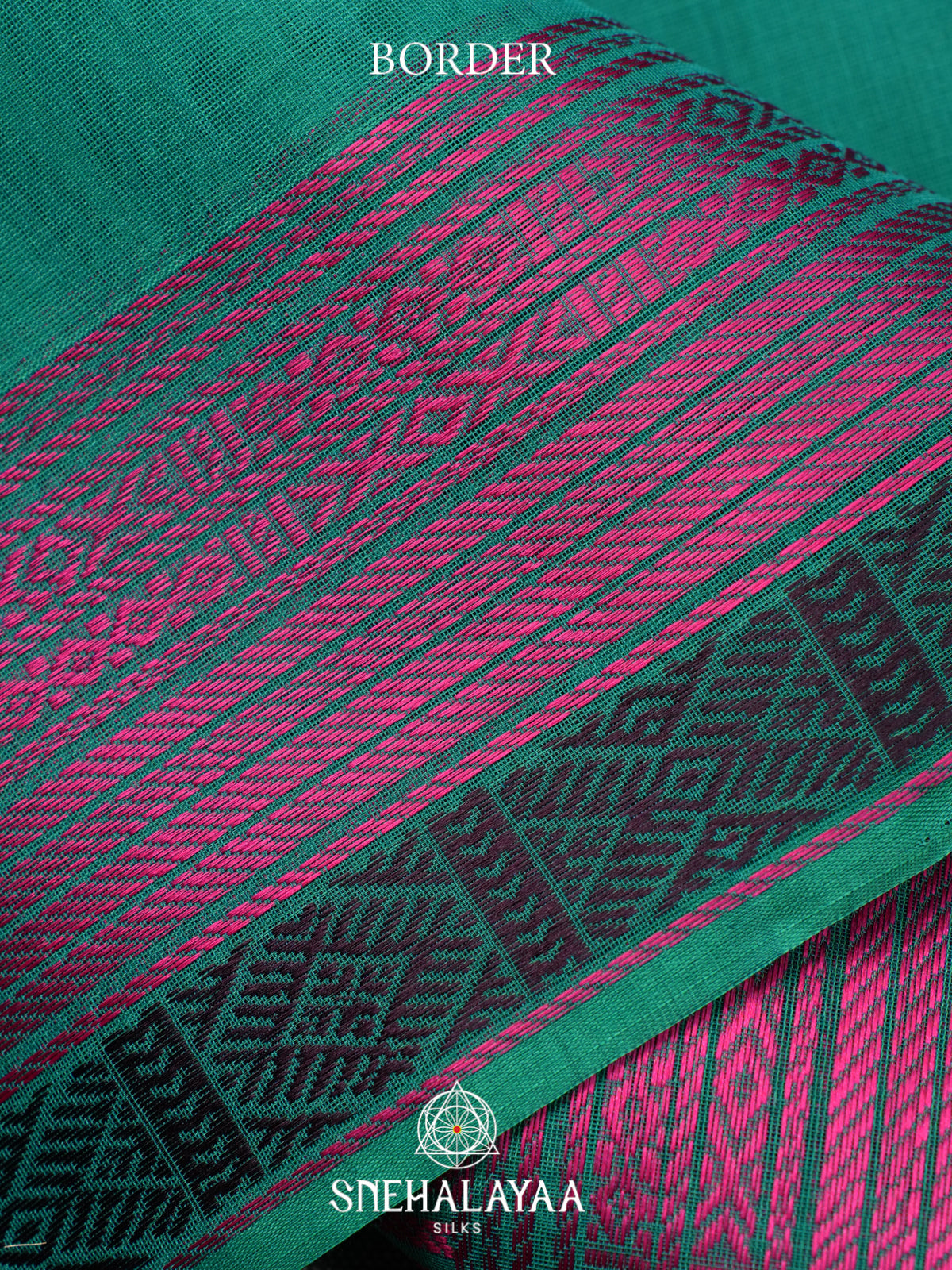 Teal Green Kora Silk Cotton Saree