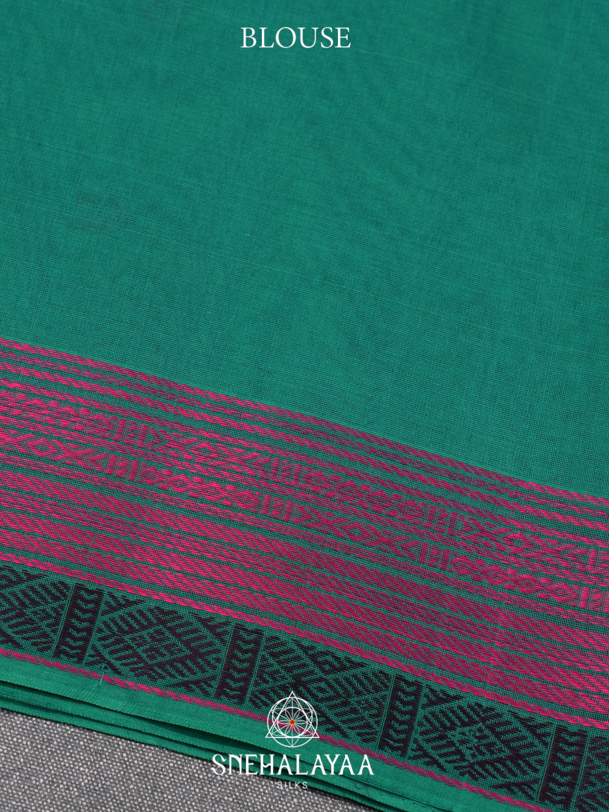 Teal Green Kora Silk Cotton Saree