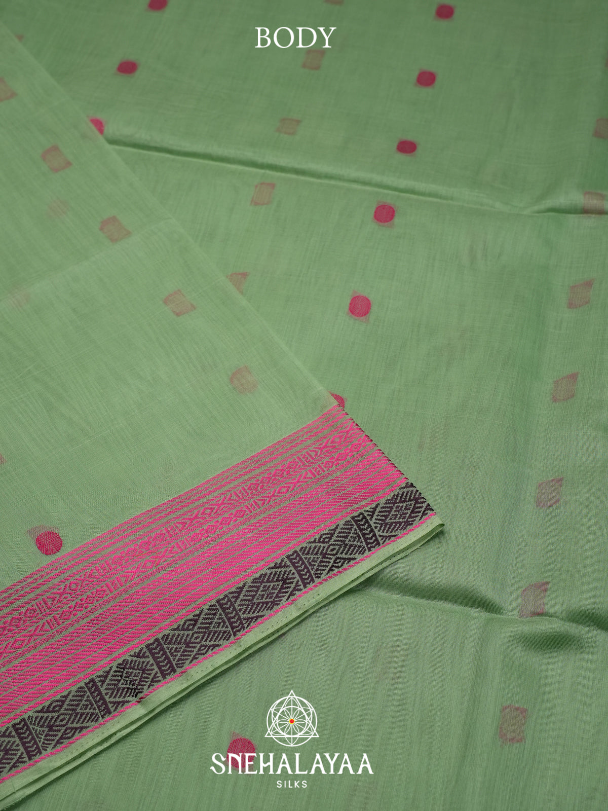 Mint Green Kora Silk Cotton Saree