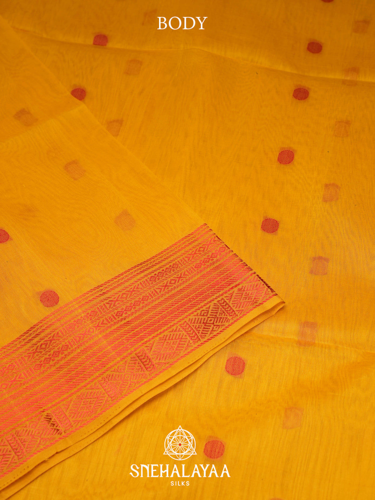 Yellow Kora Silk Cotton Saree