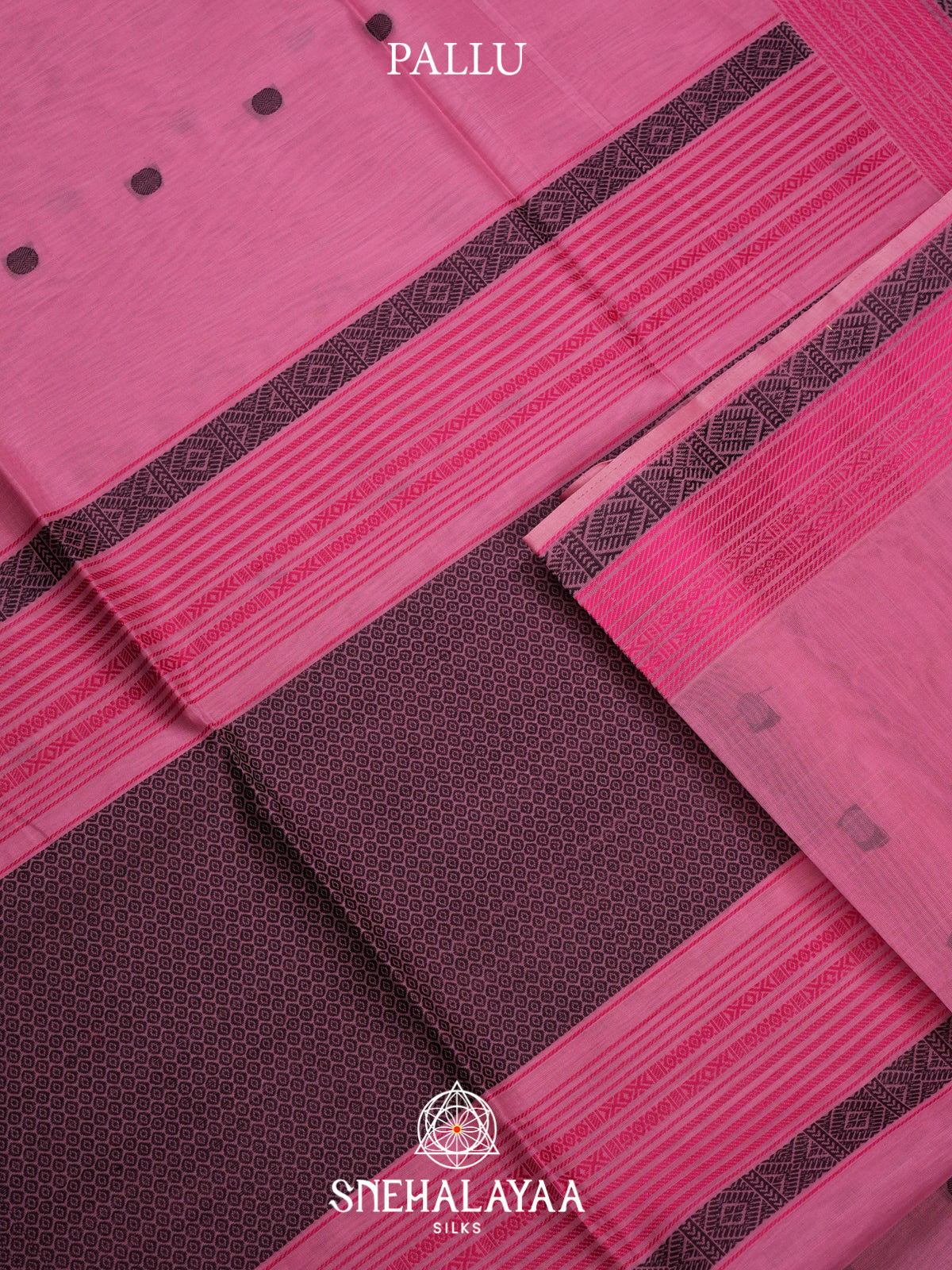Pink Kora Silk Cotton Saree