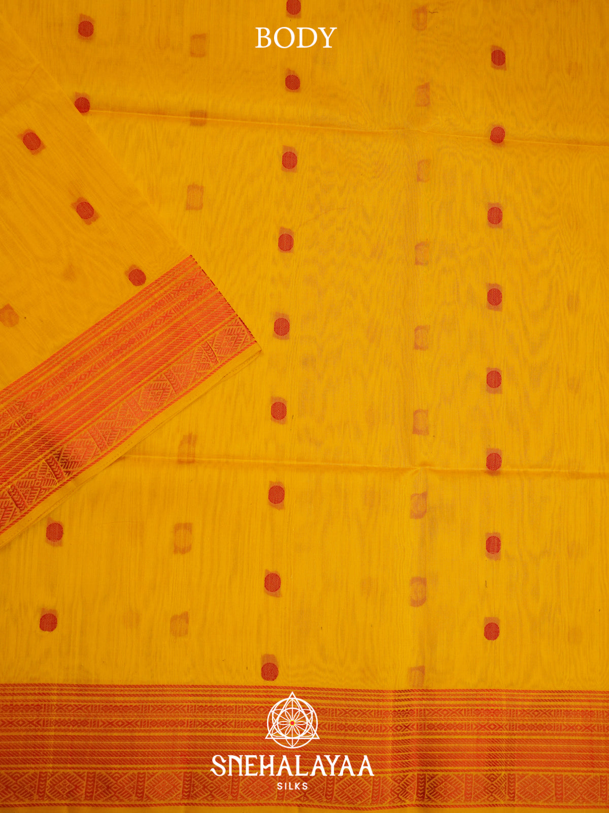 Yellow Kora Silk Cotton Saree