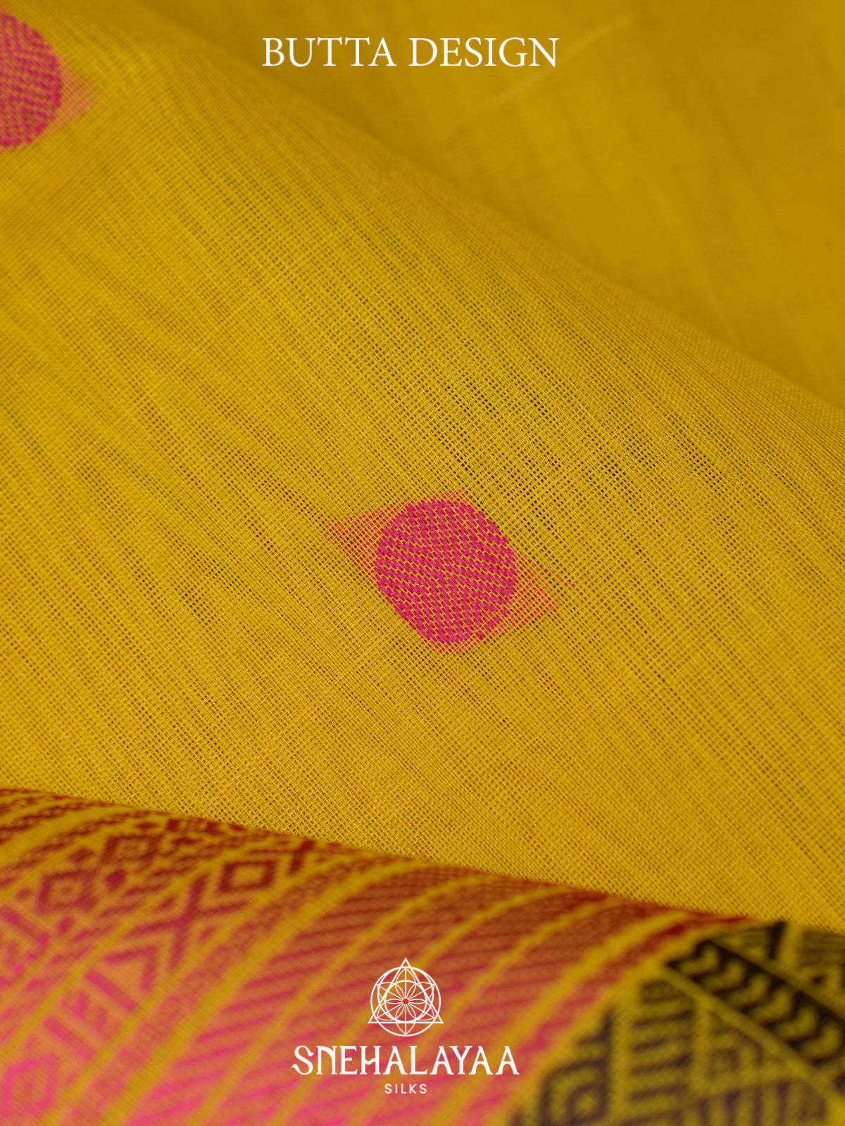 Golden Yellow Kora Silk Cotton Saree