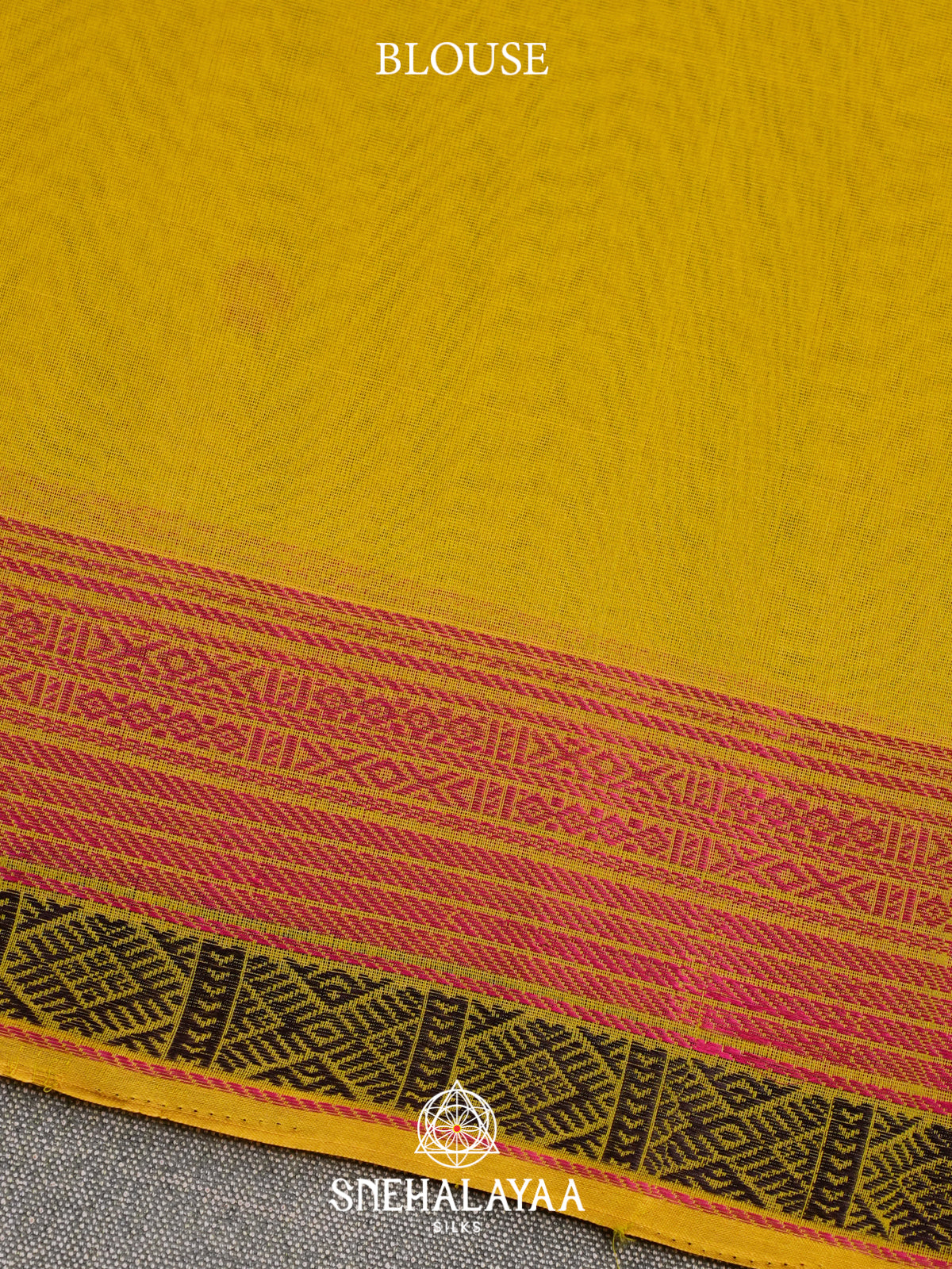 Golden Yellow Kora Silk Cotton Saree