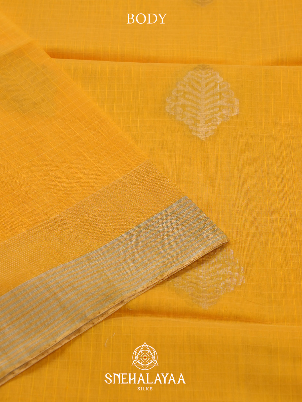 Yellow Kora Silk Cotton Saree