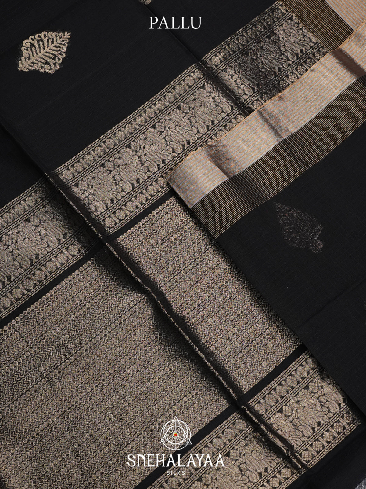 Black Kora Silk Cotton Saree