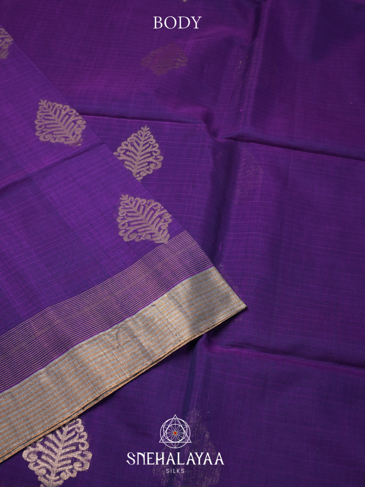 Violet Kora Silk Cotton Saree