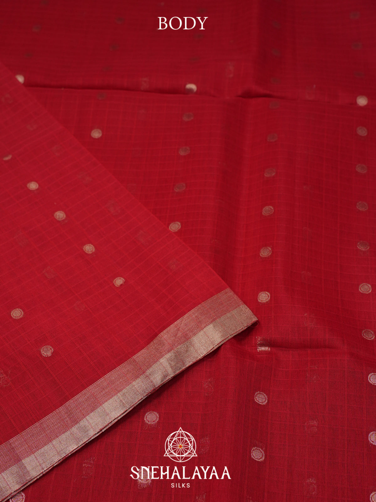 Red Kora Silk Cotton Saree