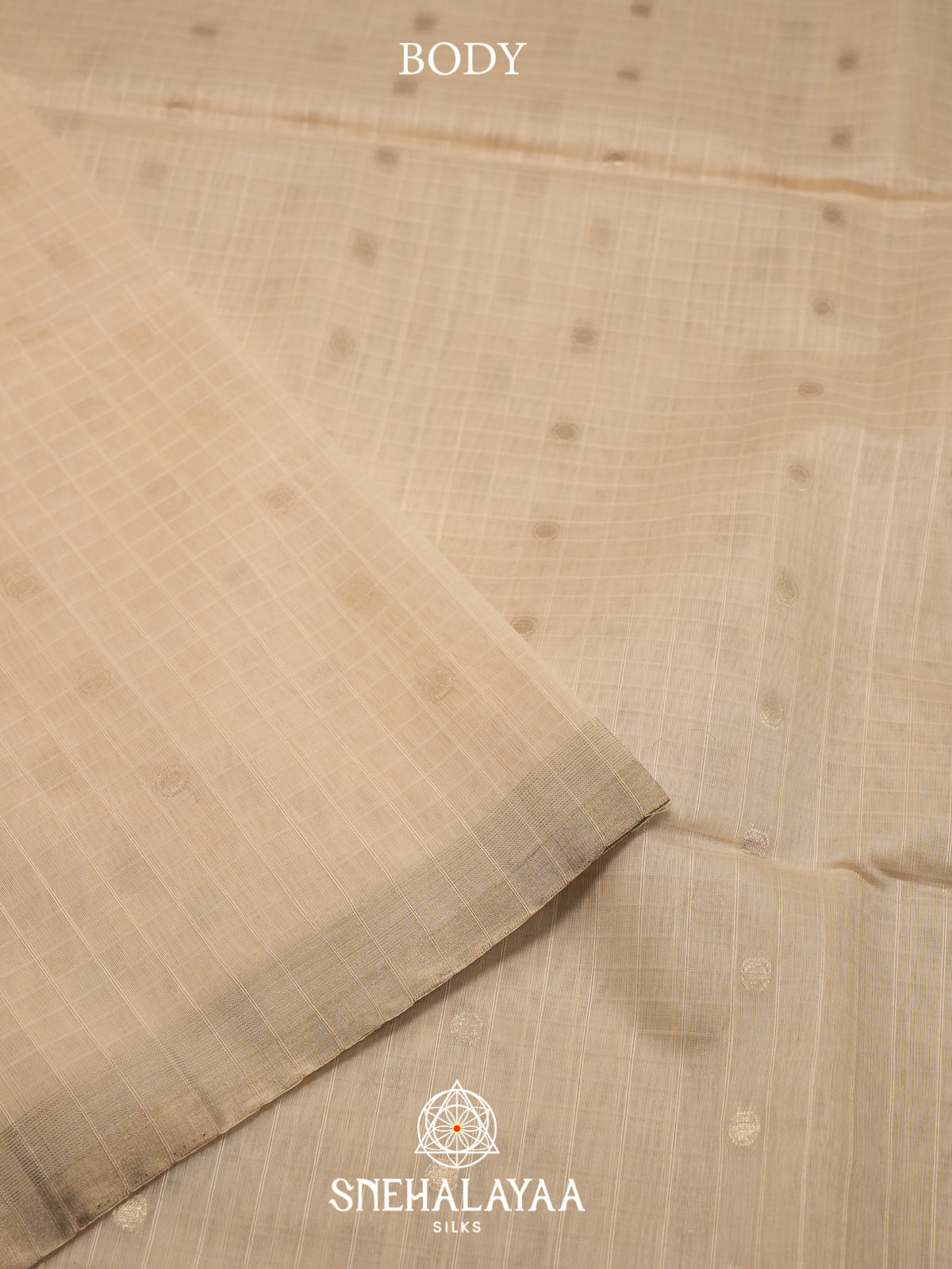 Cream Kora Silk Cotton Saree