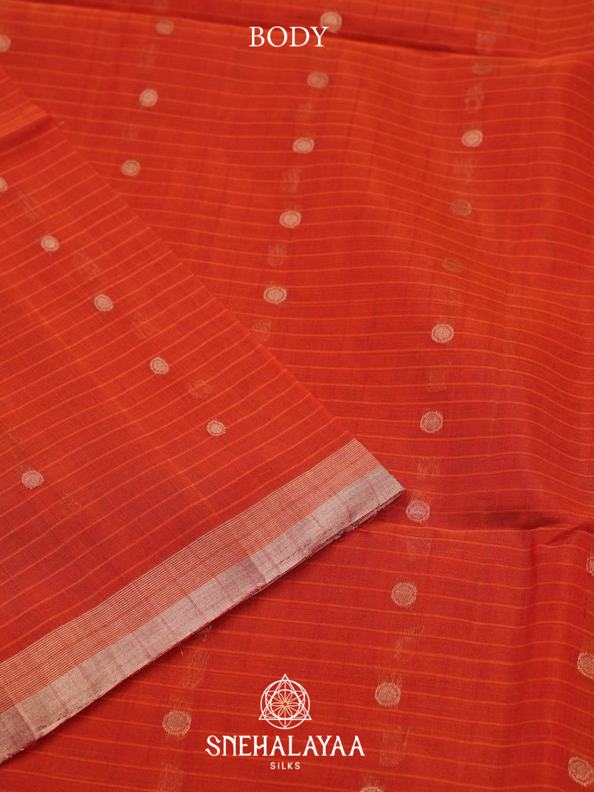 Orange Kora Silk Cotton Saree