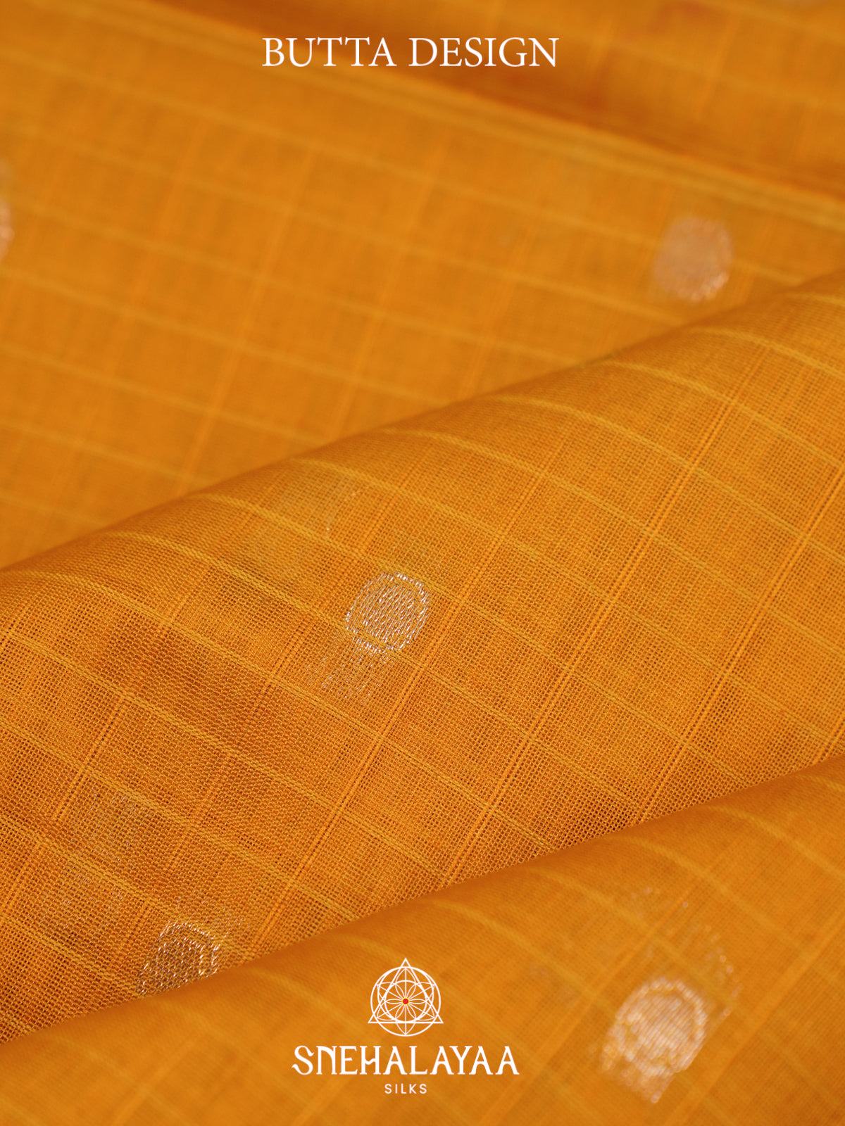 Mustard Kora Silk Cotton Saree
