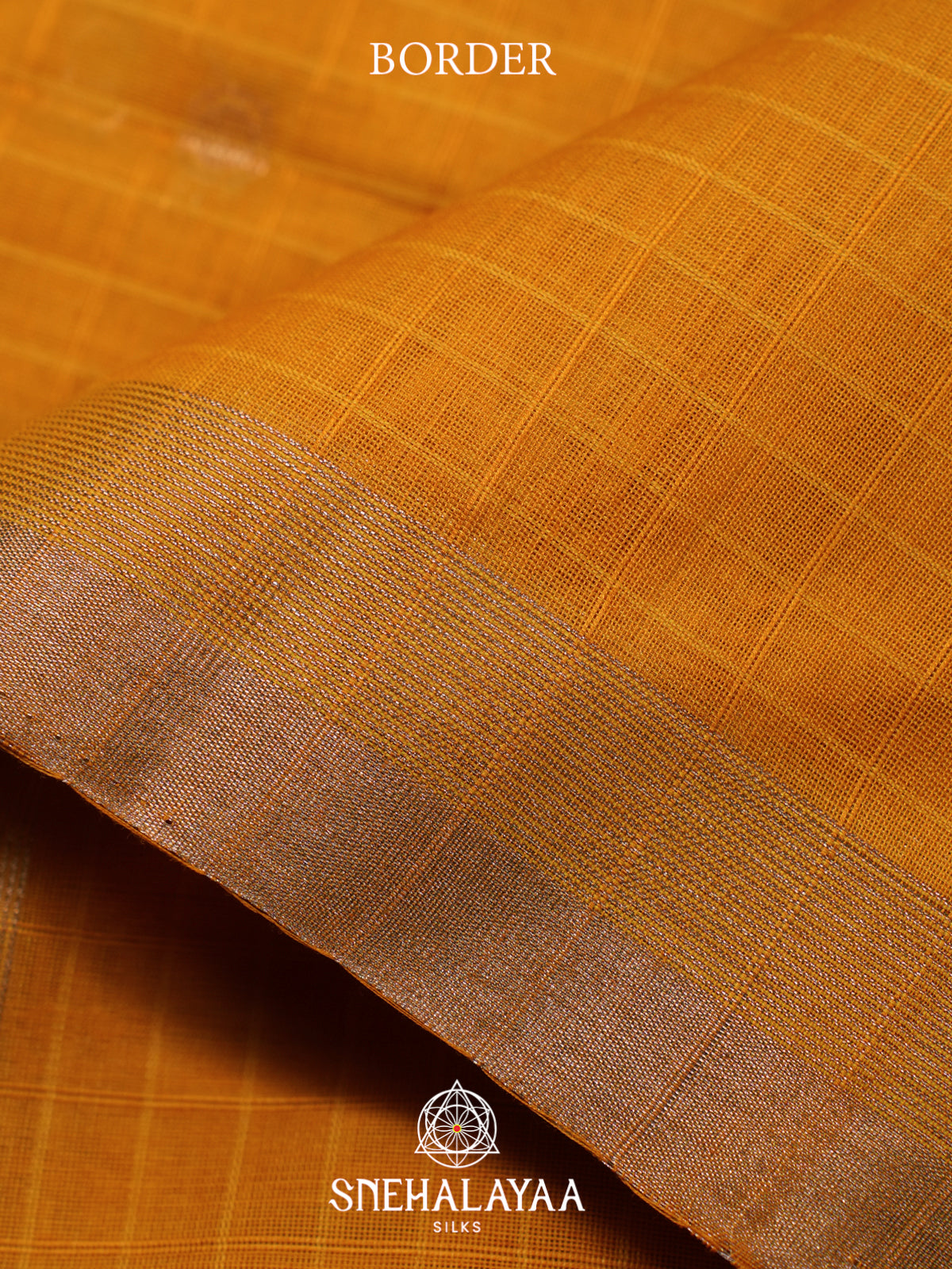 Mustard Kora Silk Cotton Saree