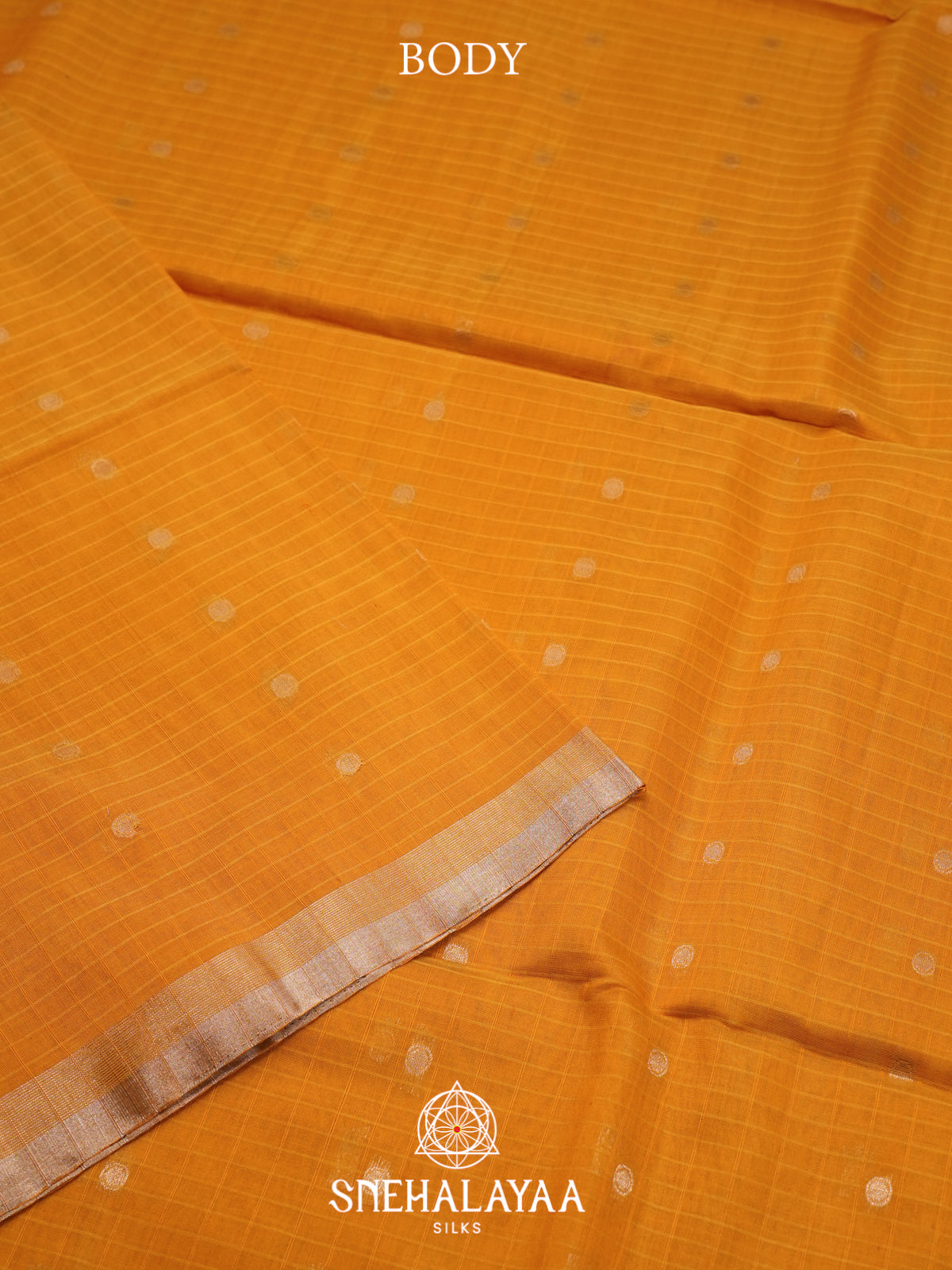 Mustard Kora Silk Cotton Saree