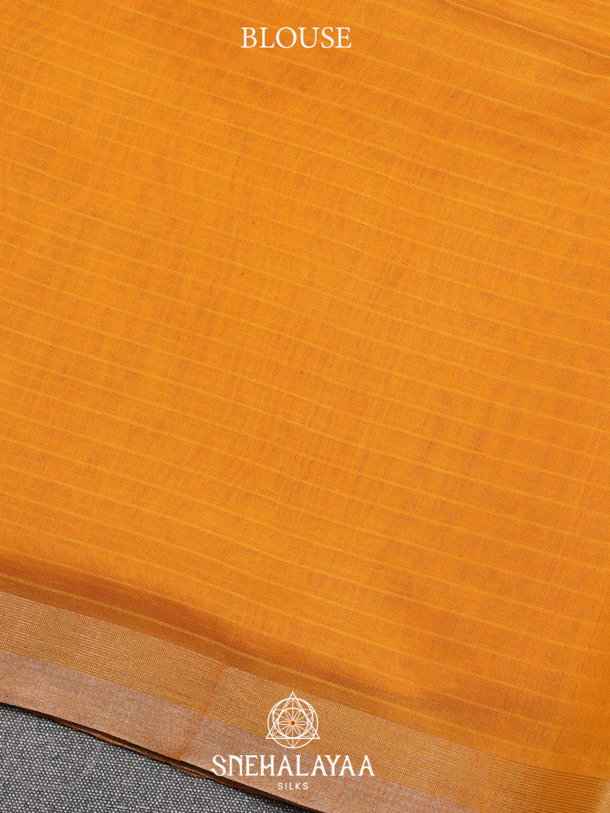 Mustard Kora Silk Cotton Saree