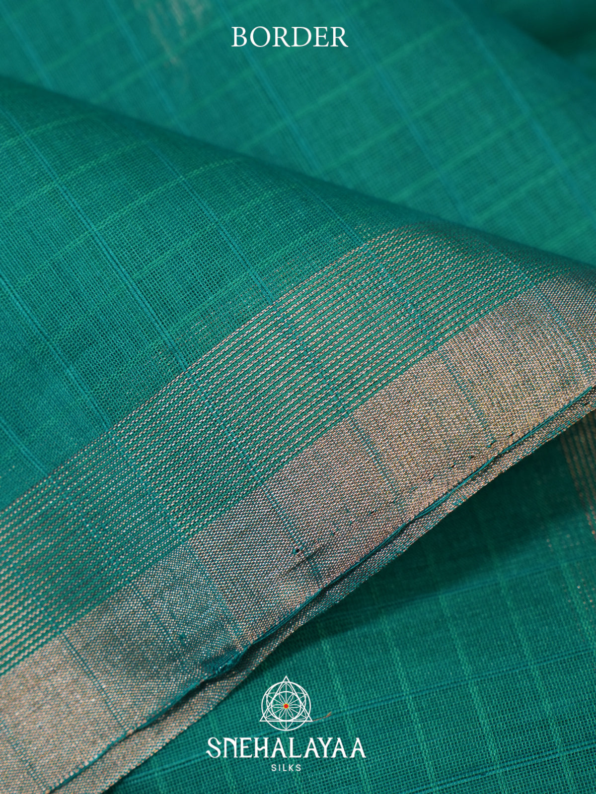 Teal Green Kora Silk Cotton Saree
