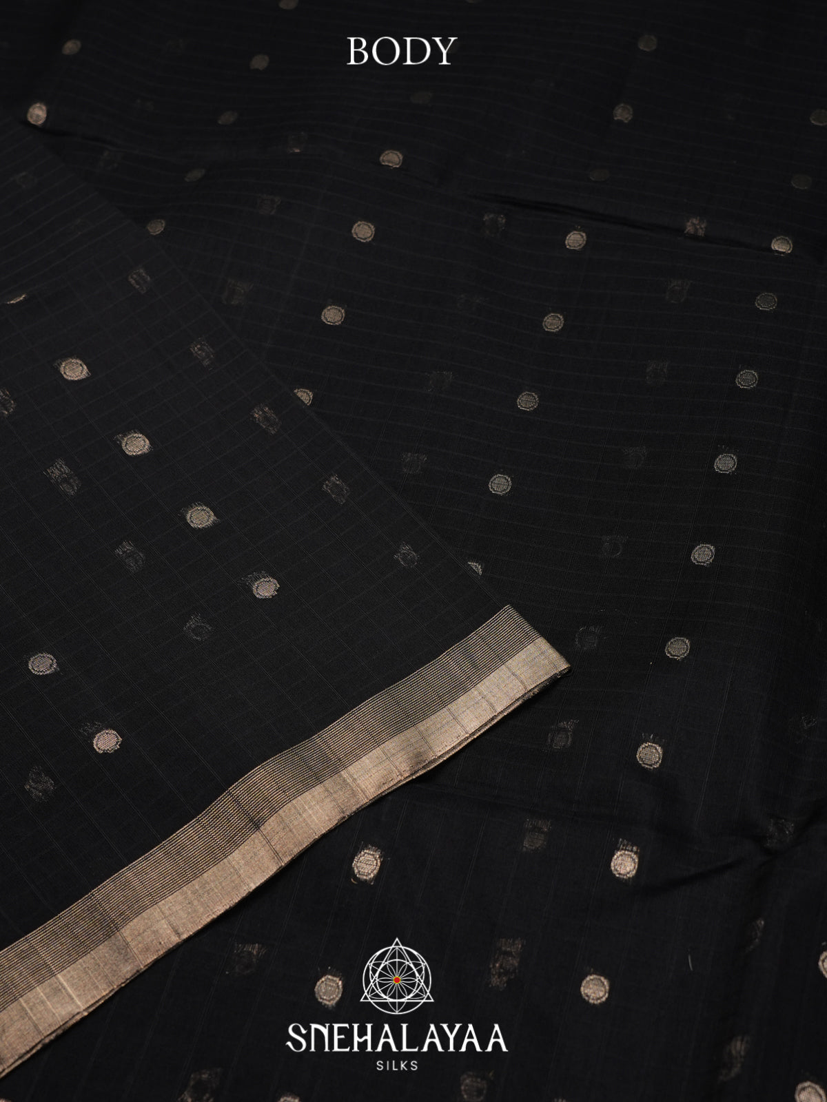 Black Kora Silk Cotton Saree